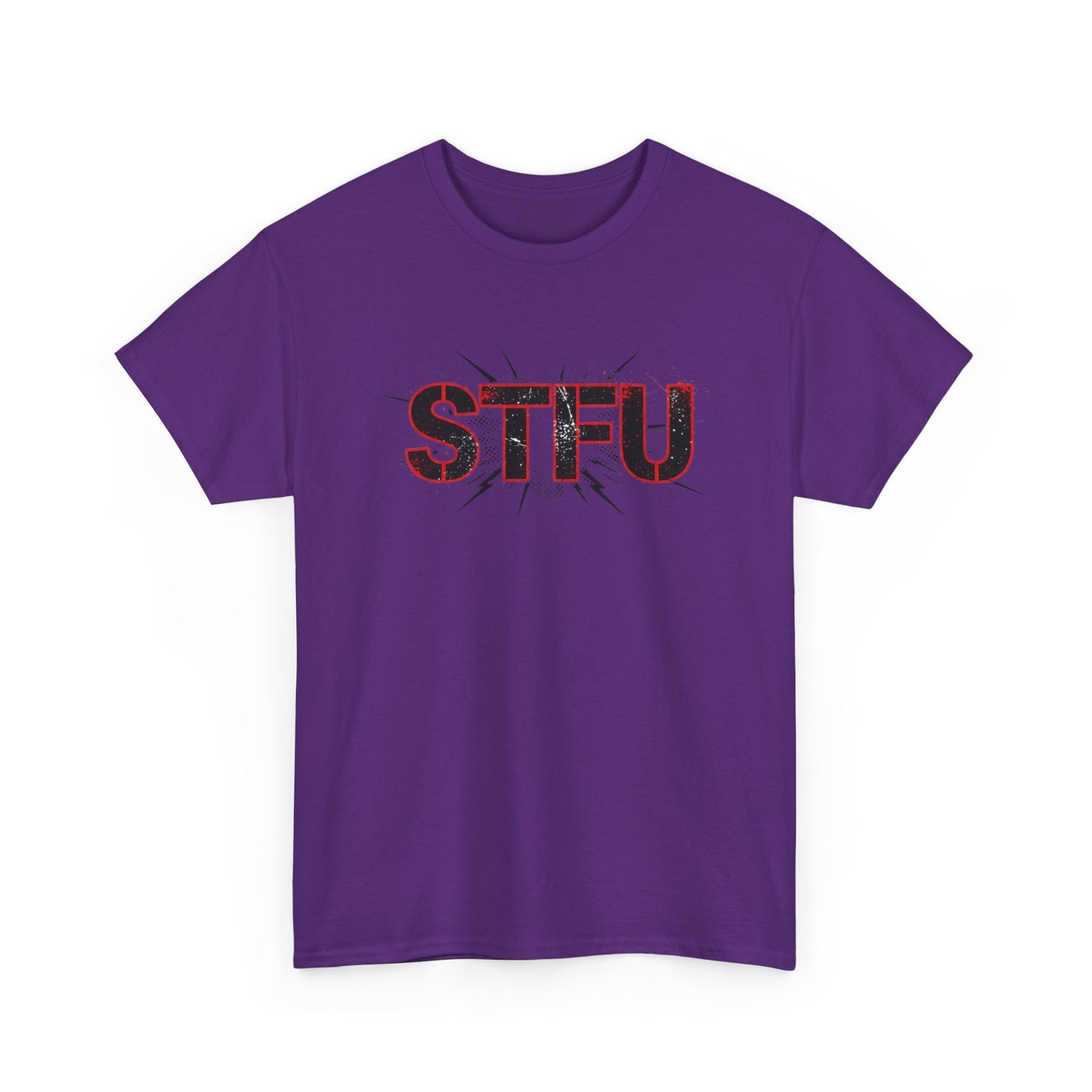 STFU Graphic Tee — Bold Distressed Text Shirt for Statement Style Printify