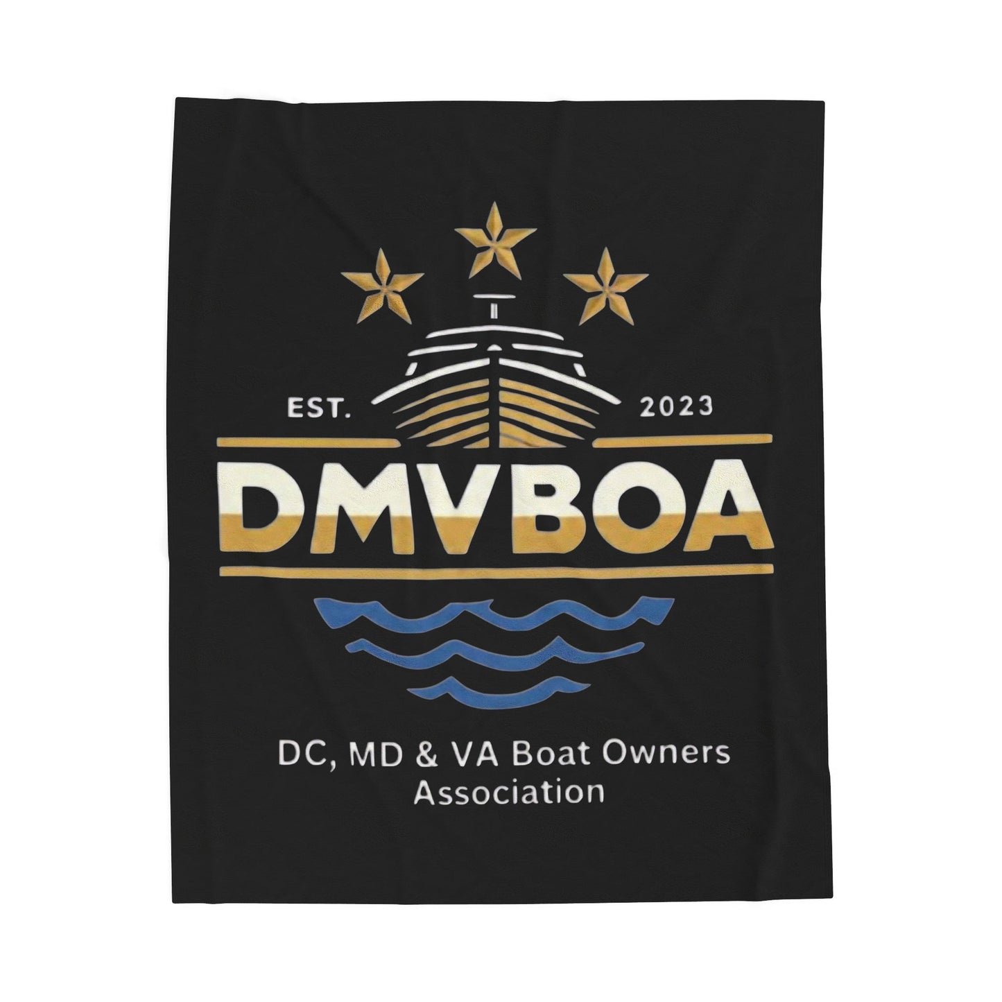 DMVBOA Velveteen Plush Blanket — DC, MD & VA Boat Owners Association Logo Throw
