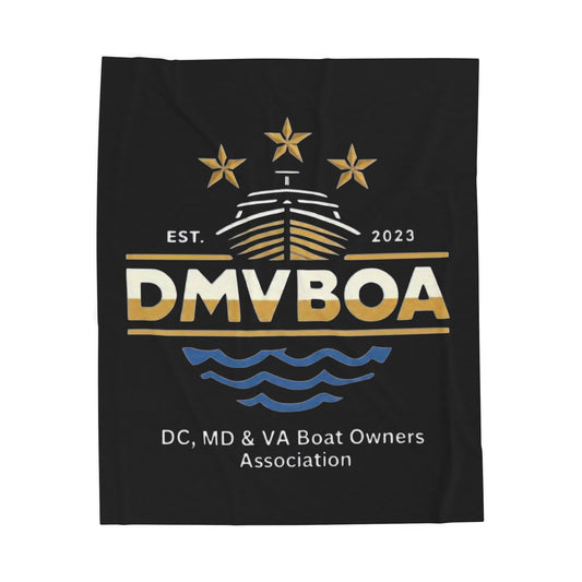 DMVBOA Velveteen Plush Blanket — DC, MD & VA Boat Owners Association Logo Throw