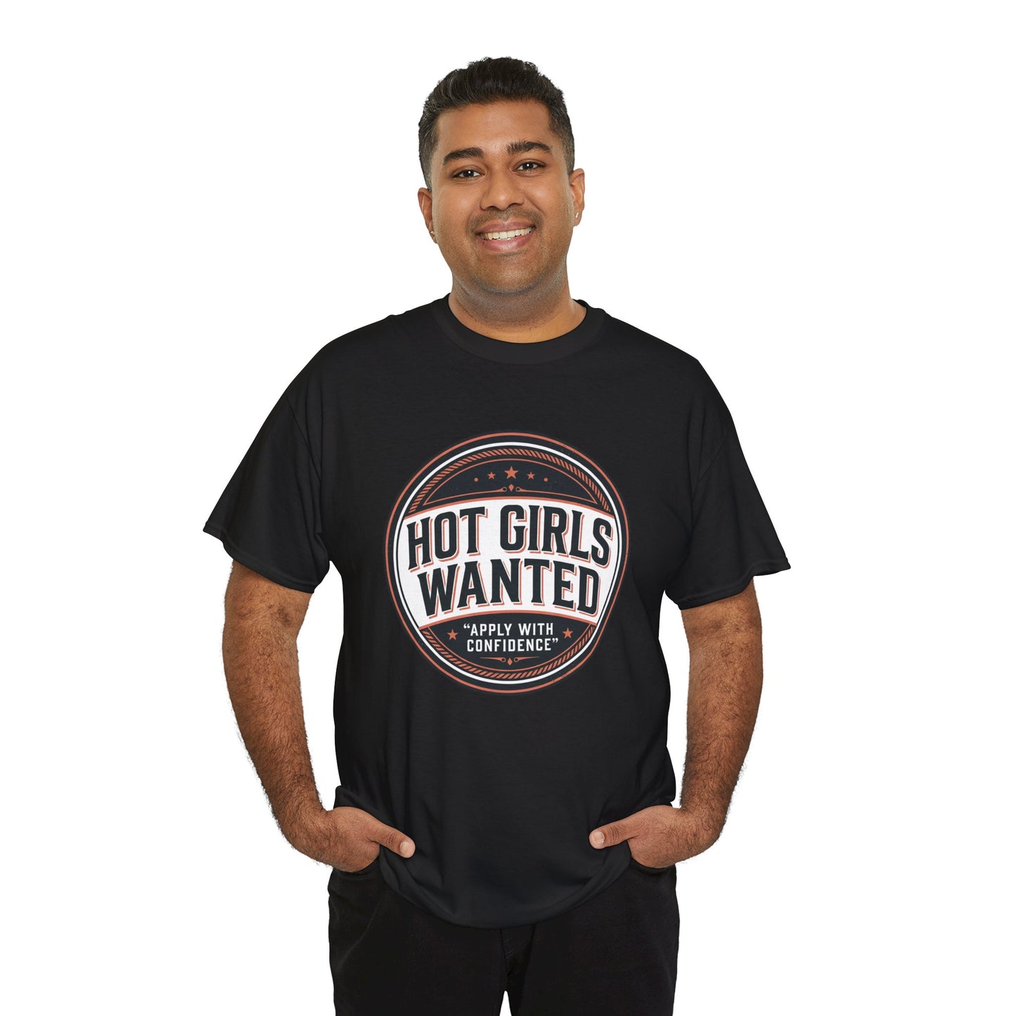 T-Shirt — "Hot Girls Wanted" Retro Badge Tee