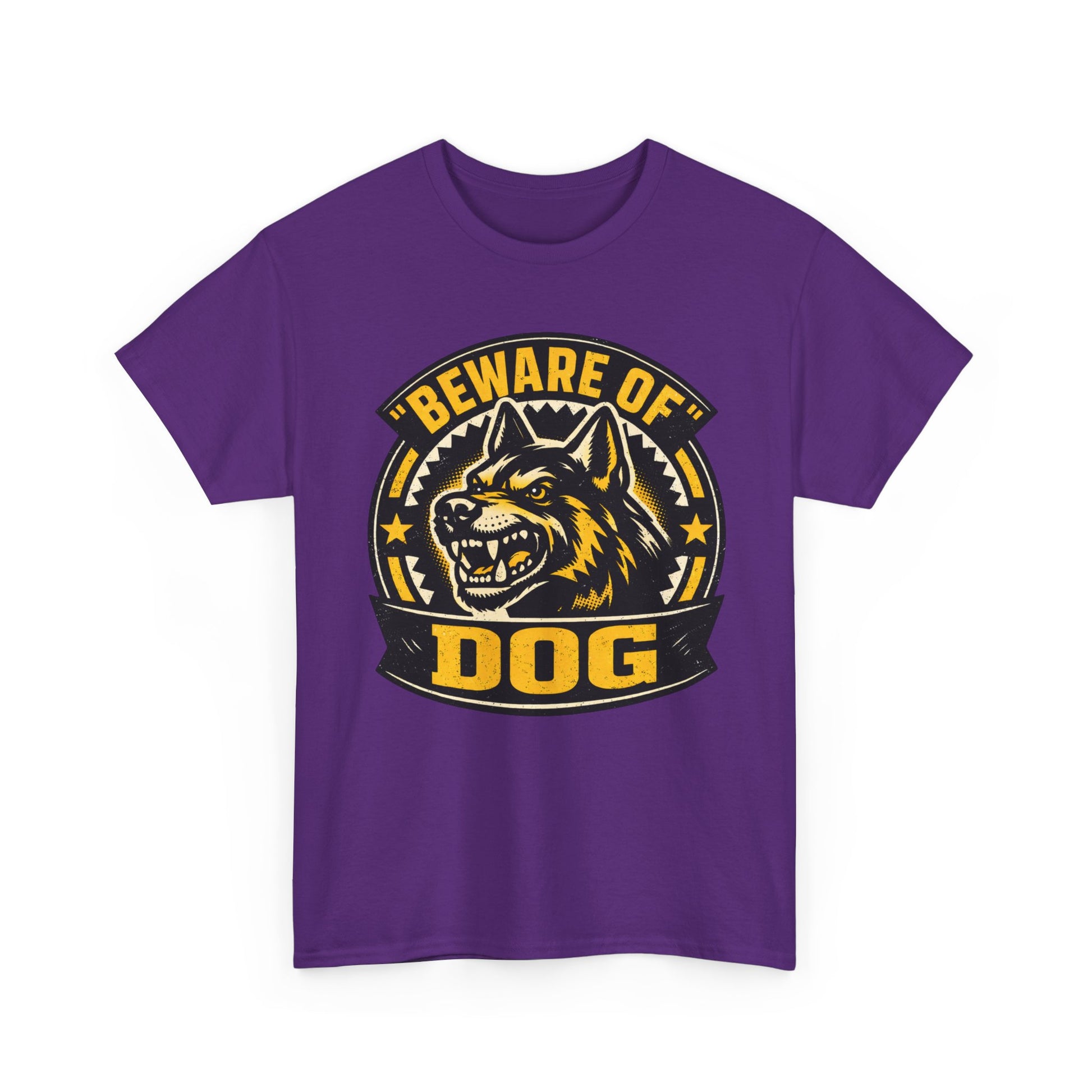 Beware of Dog T-Shirt — Retro Aggressive Dog Warning Graphic Tee Printify