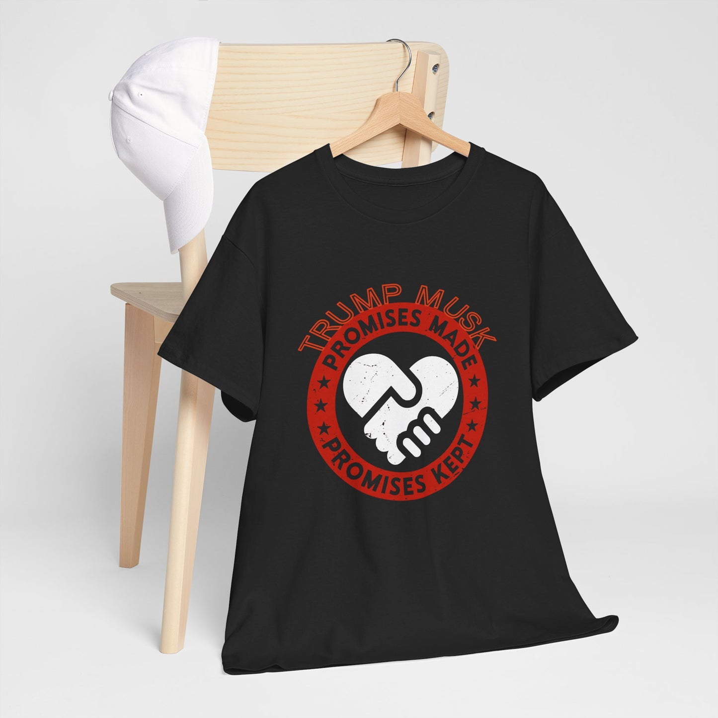 Trump Musk Promises Made Promises Kept -Unisex Heavy Cotton Tee