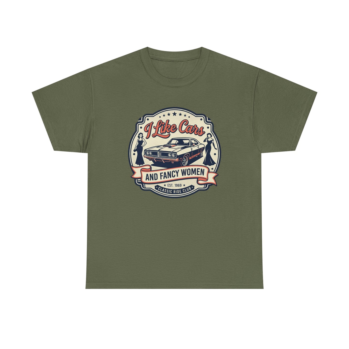 “I Like Cars and Fancy Women” Vintage Auto Graphic Shirt - Classic Car Tee