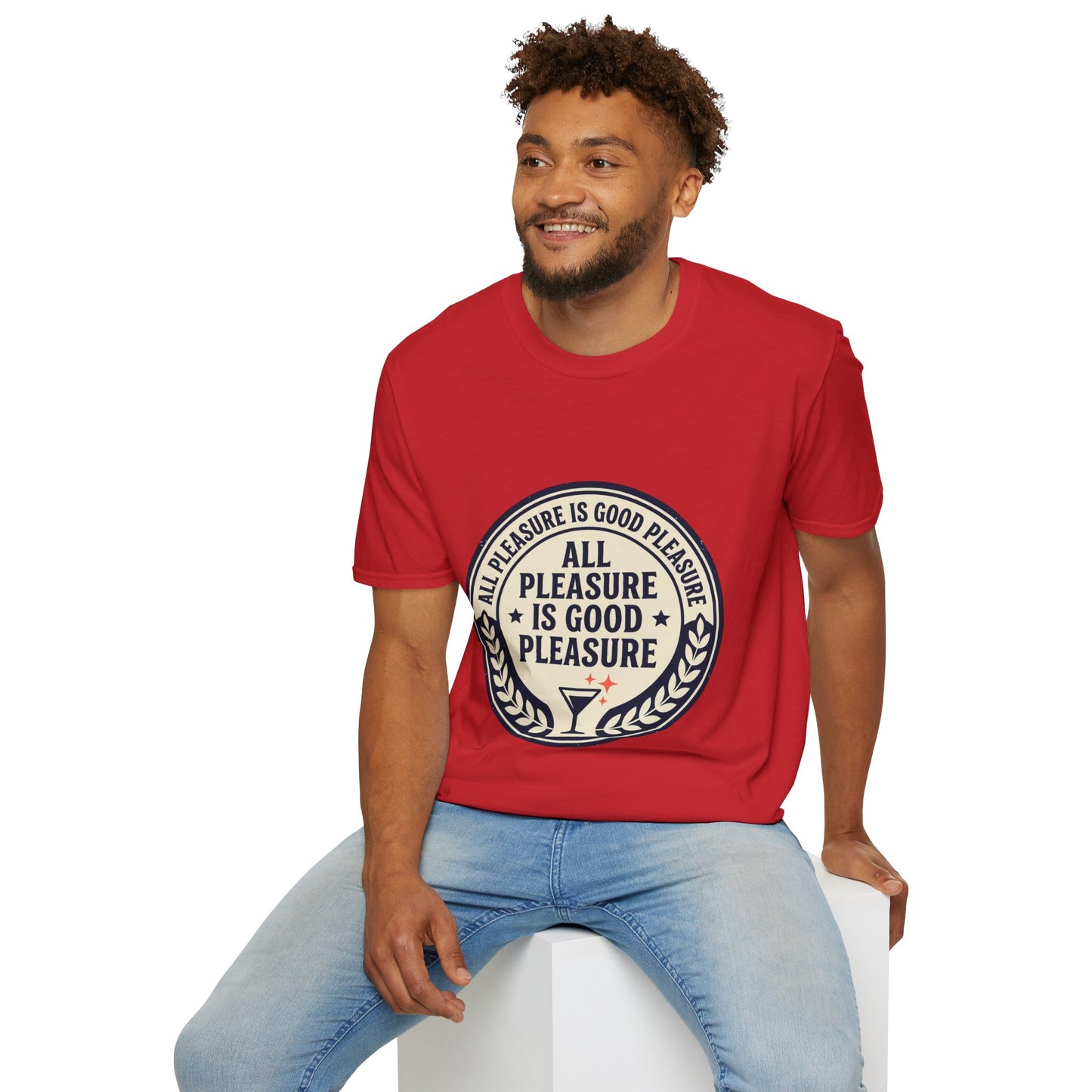 "All Pleasure Is Good Pleasure" Vintage Badge Tee