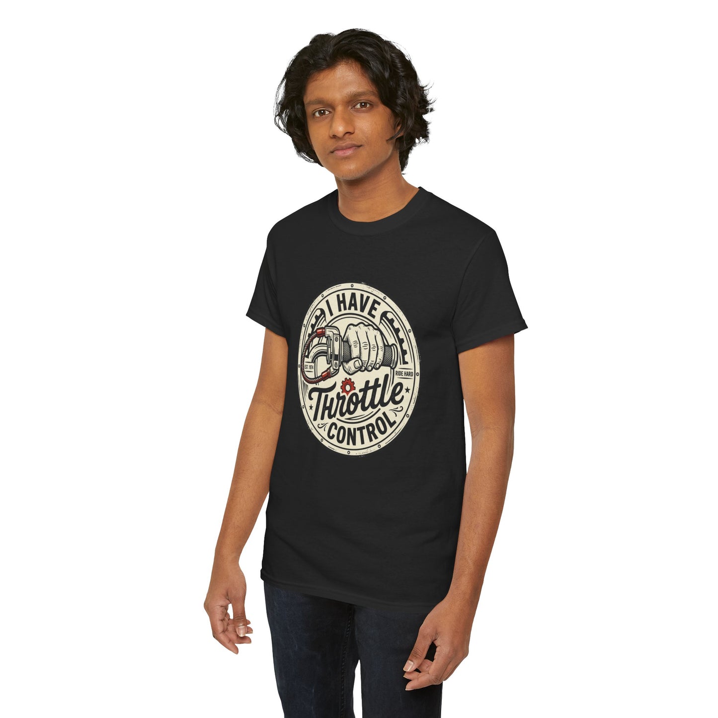 Throttle Control T-Shirt — "I Have Throttle Control" Vintage Motorcycle Tee