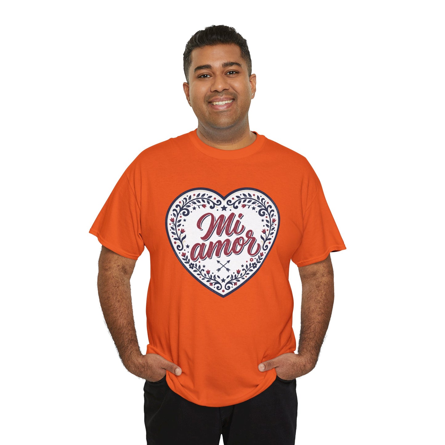 Mi Amor Heart T-Shirt — Romantic Floral Graphic Tee for Valentine’s Day