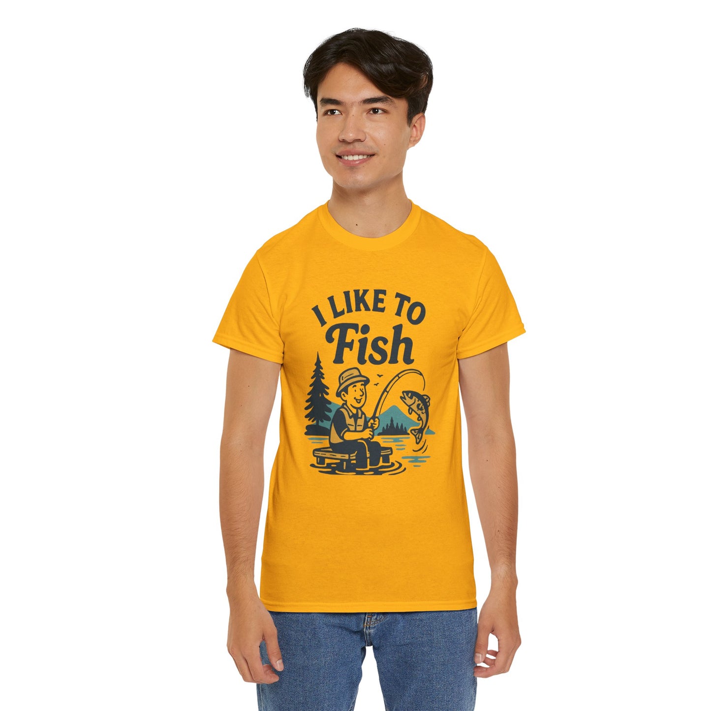Fishing T-Shirt — "I Like to Fish" Vintage Outdoors Tee