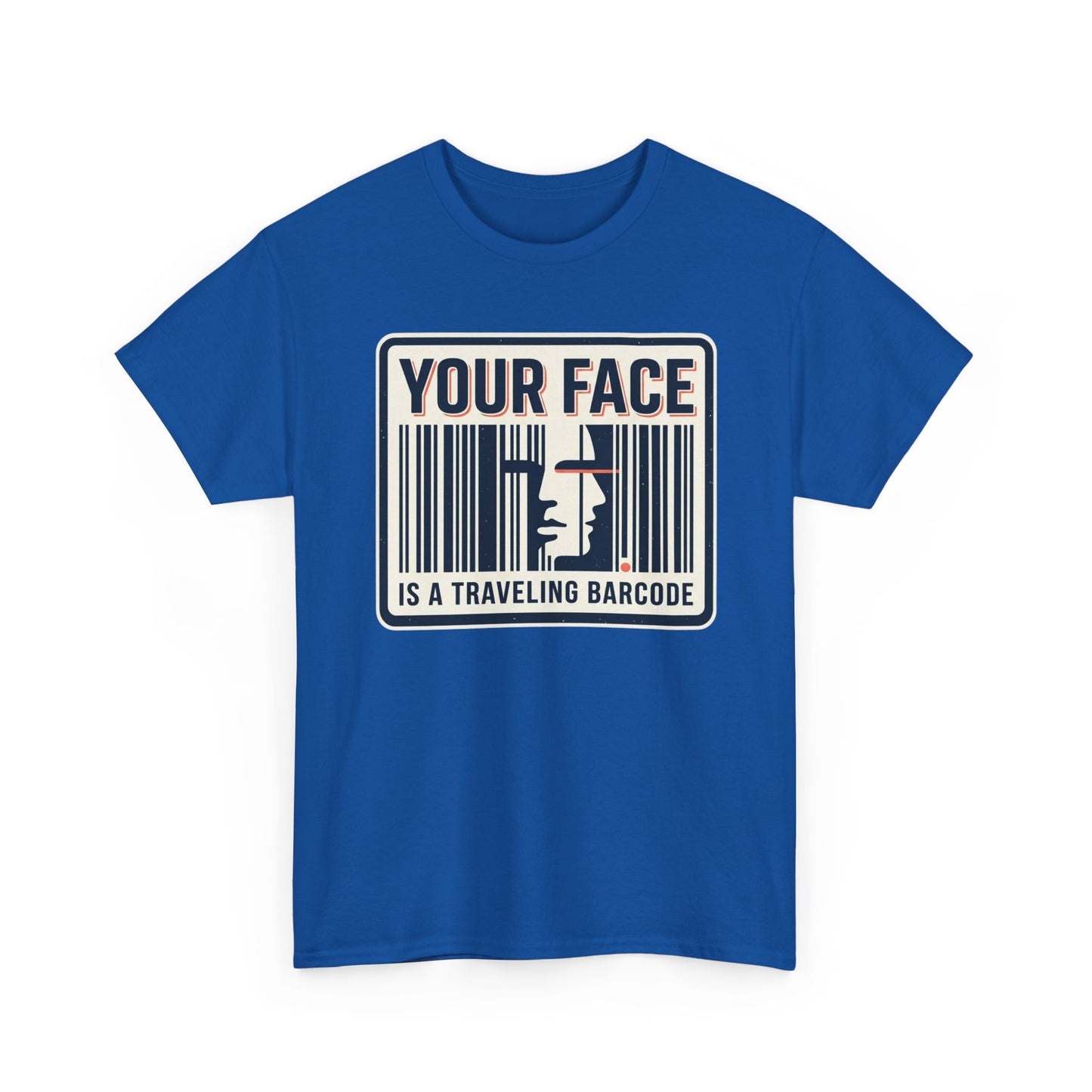 "Your Face Is a Traveling Barcode" Graphic Tee