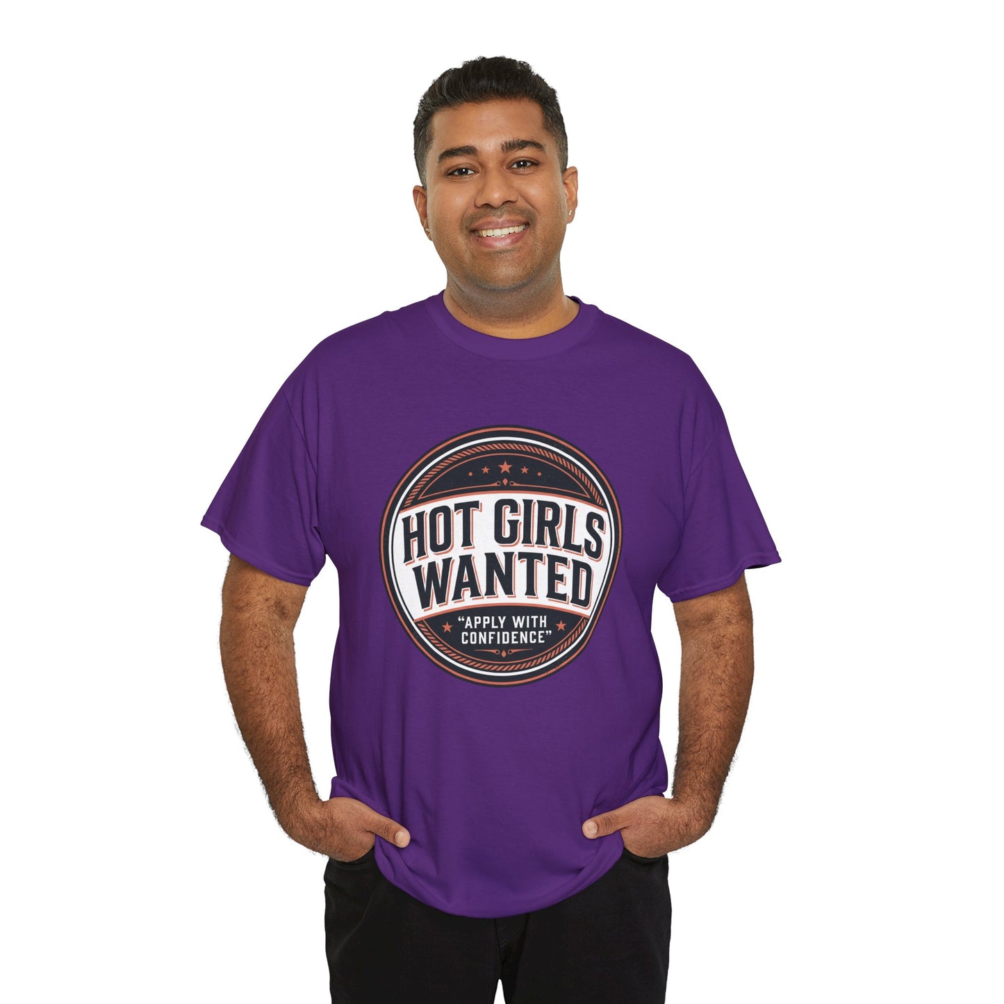T-Shirt — "Hot Girls Wanted" Retro Badge Tee