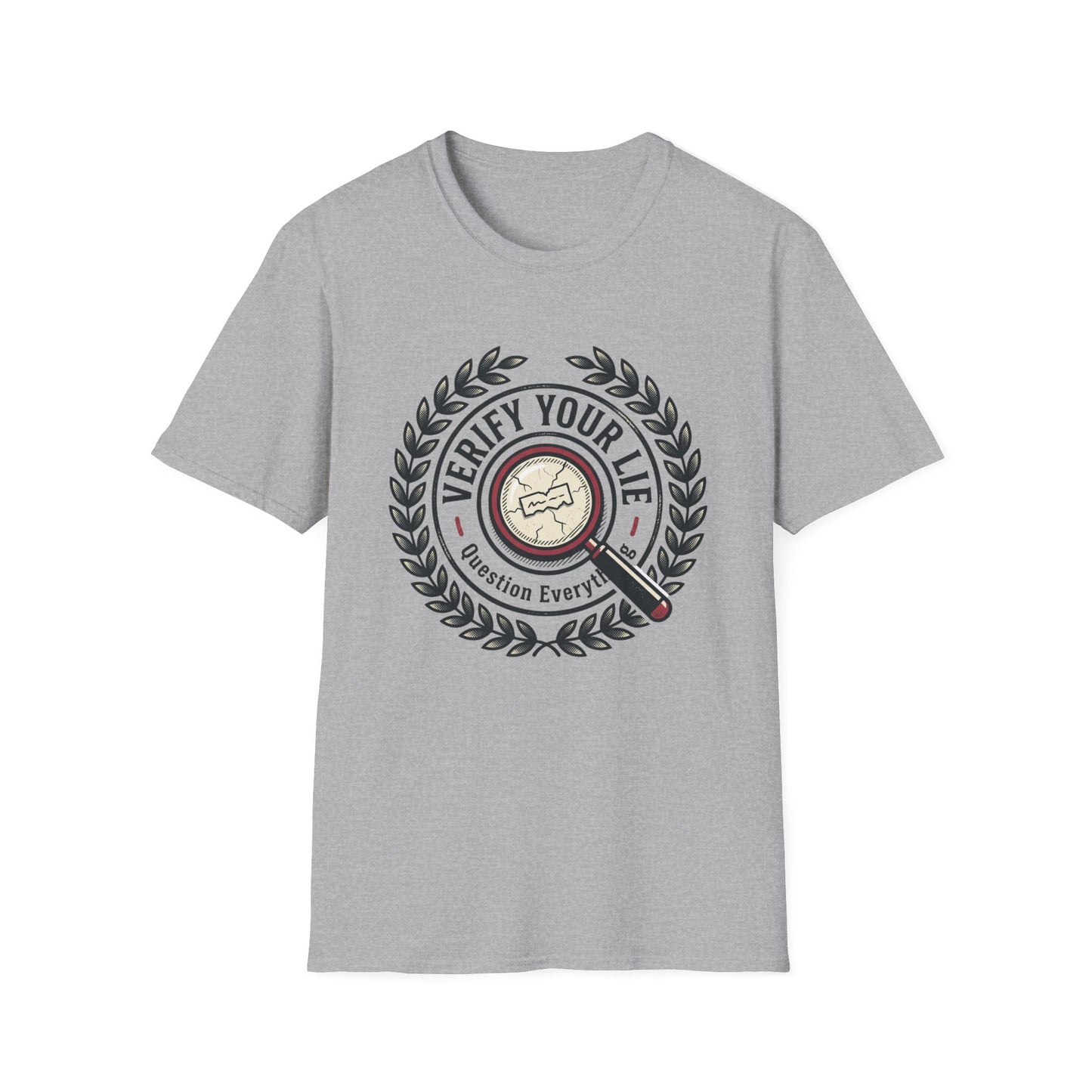 Verify Your Life T-Shirt — Vintage Badge Graphic Tee for Curious Minds