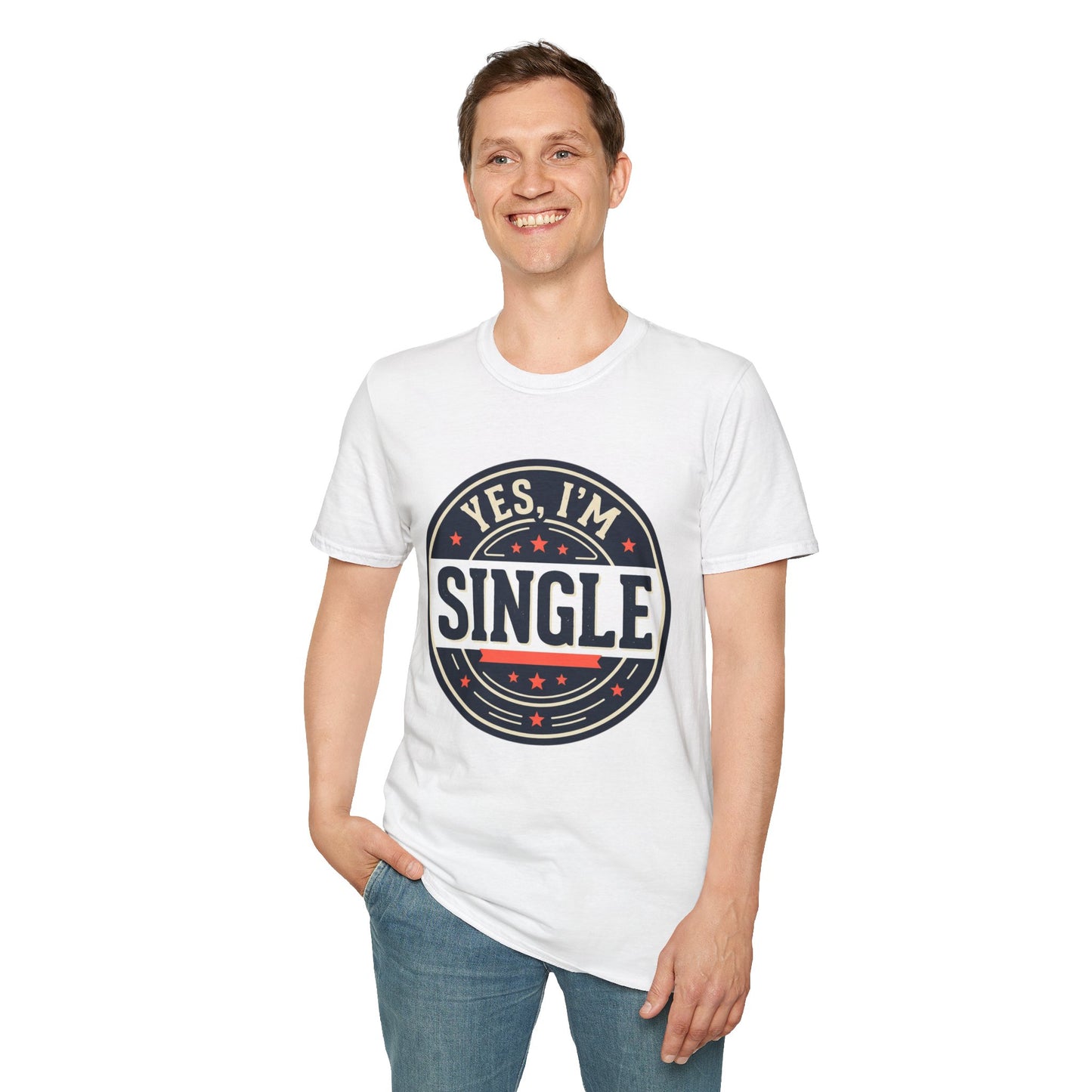 "Yes, I’m Single" Graphic Tee - Single Badge T-Shirt
