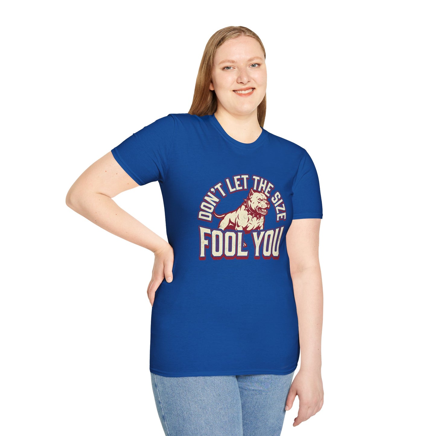 "Don’t Let The Size Fool You" Vintage Dog Tee-Pitbull Graphic T-Shirt