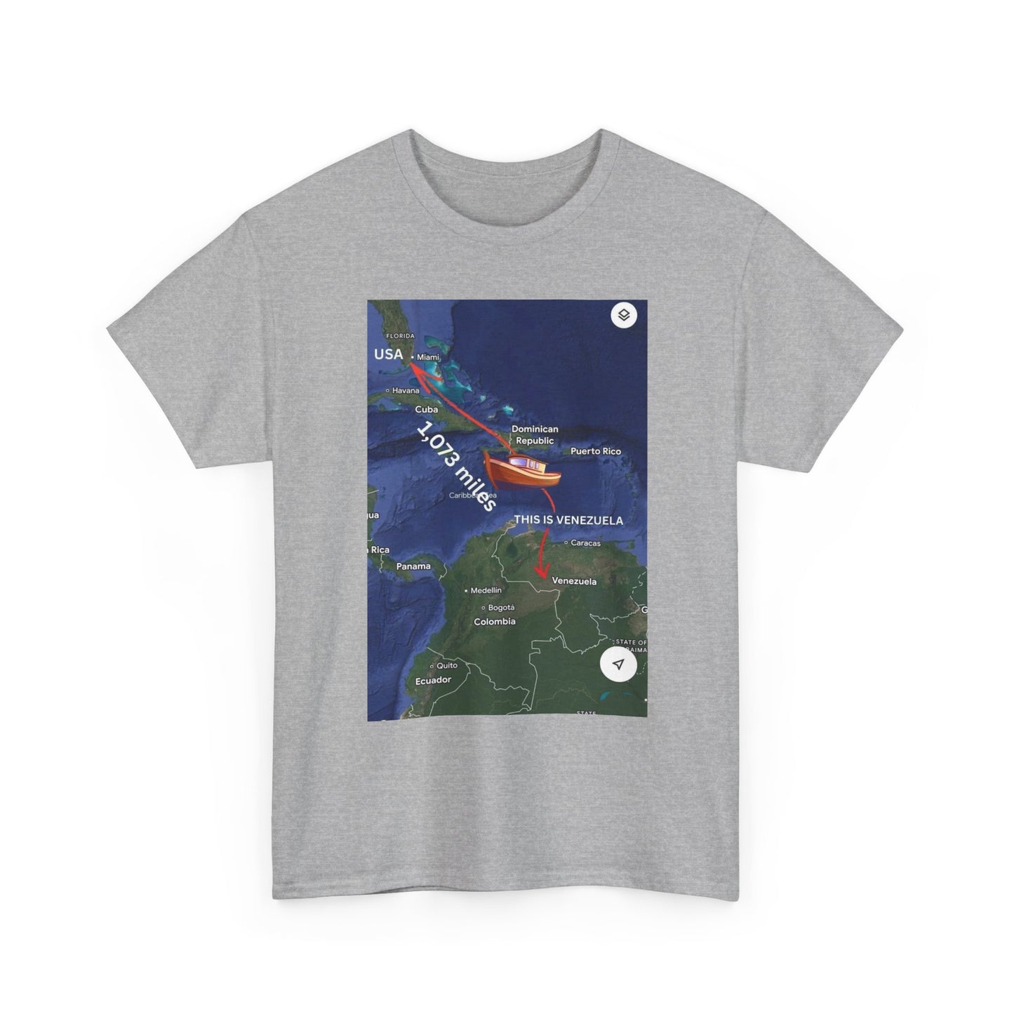 Weather Radar Tee — Tropical Storm Tracking Map Graphic Shirt Printify