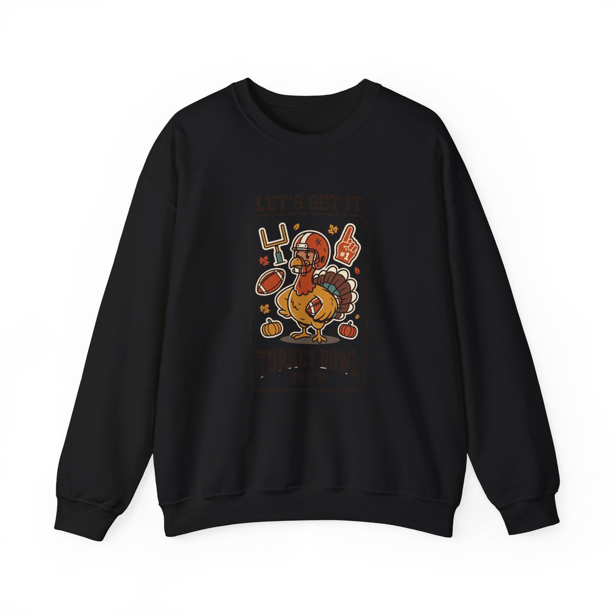 Turkey Bowl MVP Crewneck Sweatshirt | Thanksgiving Football Turkey, Fall Game Day