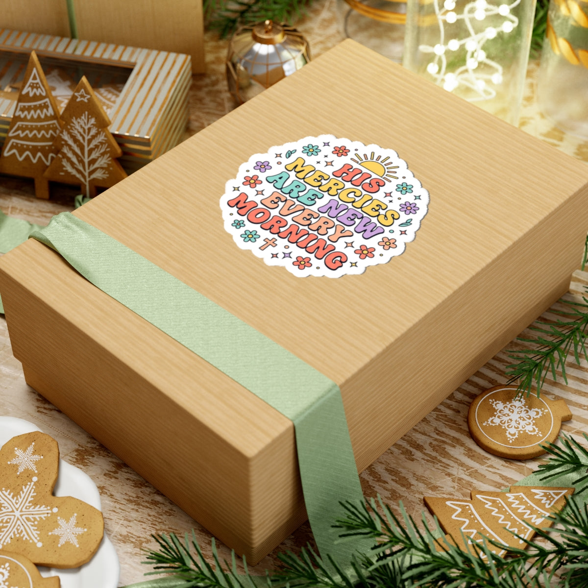 His Mercies Are New Every Morning Sticker | Christian, Pastel, Retro Encouragement