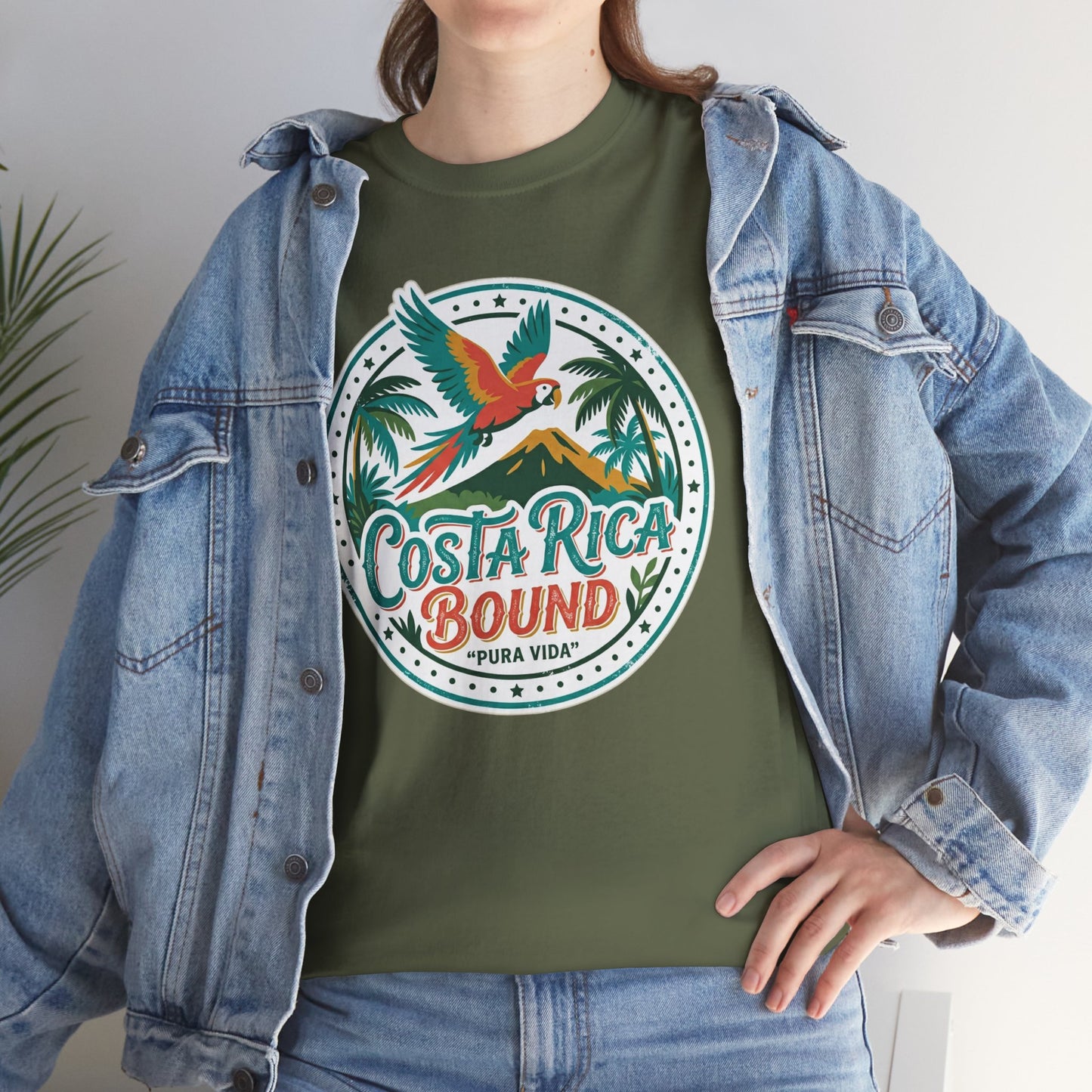 Costa Rica Bound T-Shirt — Tropical Parrot Travel Tee Printify