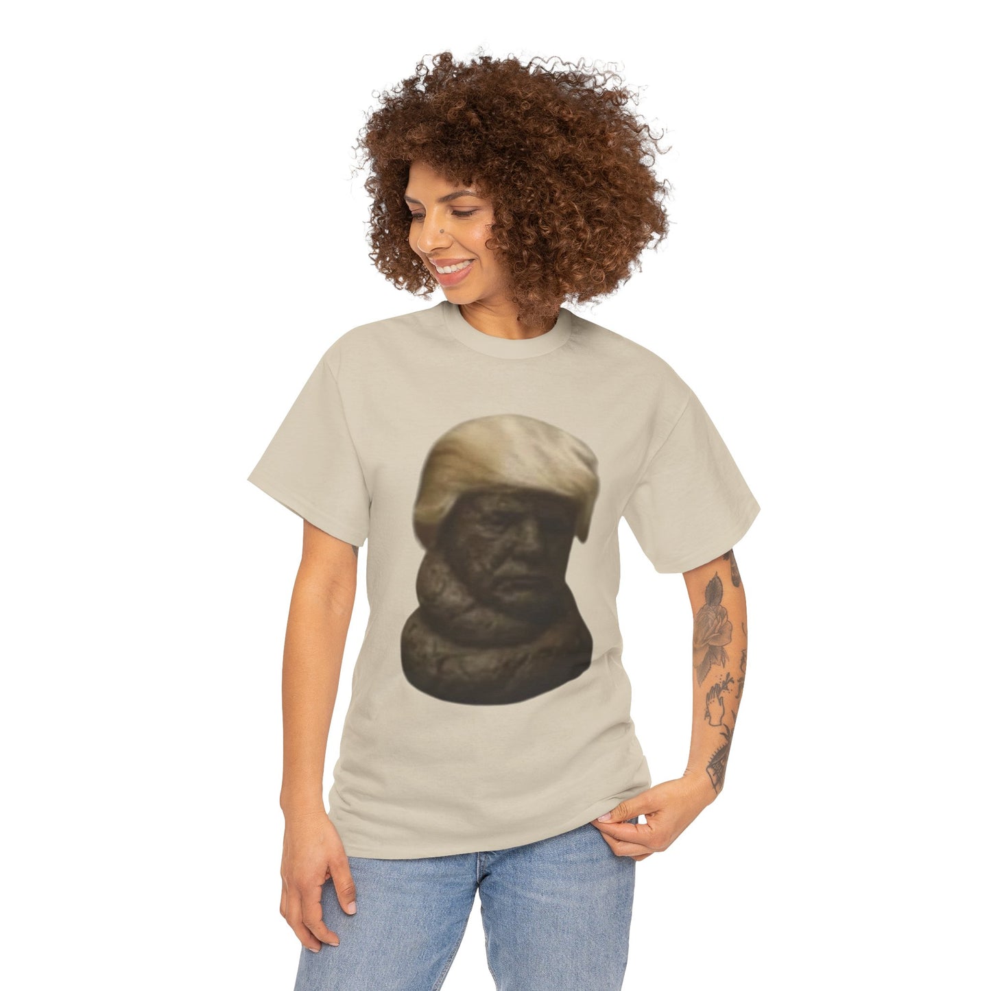 Graphic Tee — Bronze Bust Illustration T‑Shirt