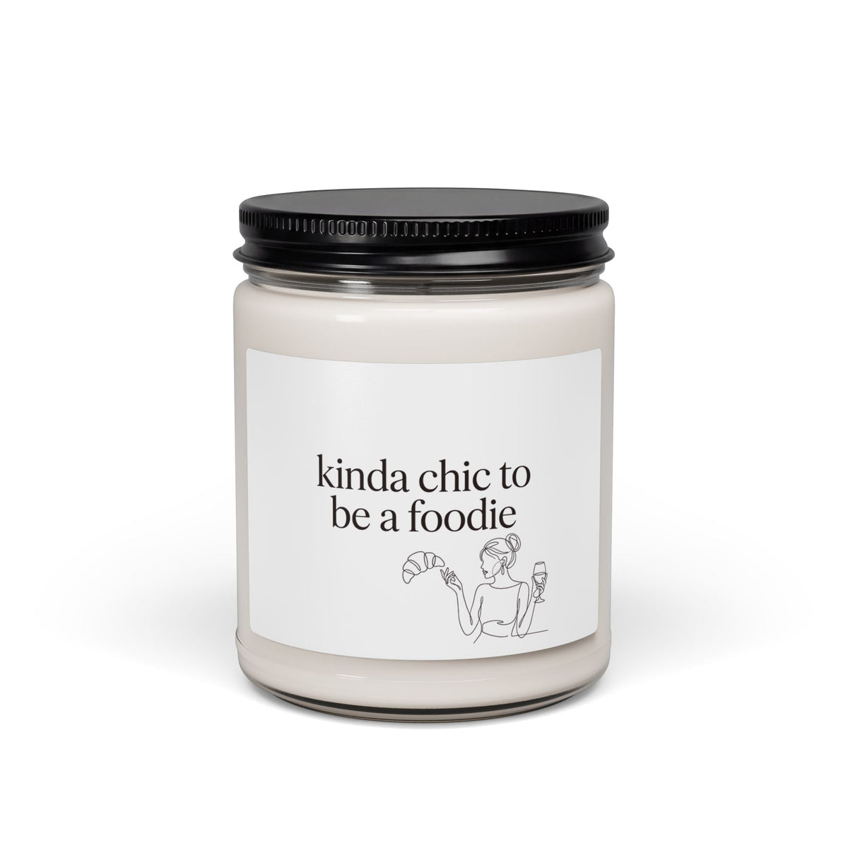 kinda chic to be a foodie Candle, Soy Jar | Minimalist Foodie Home Decor