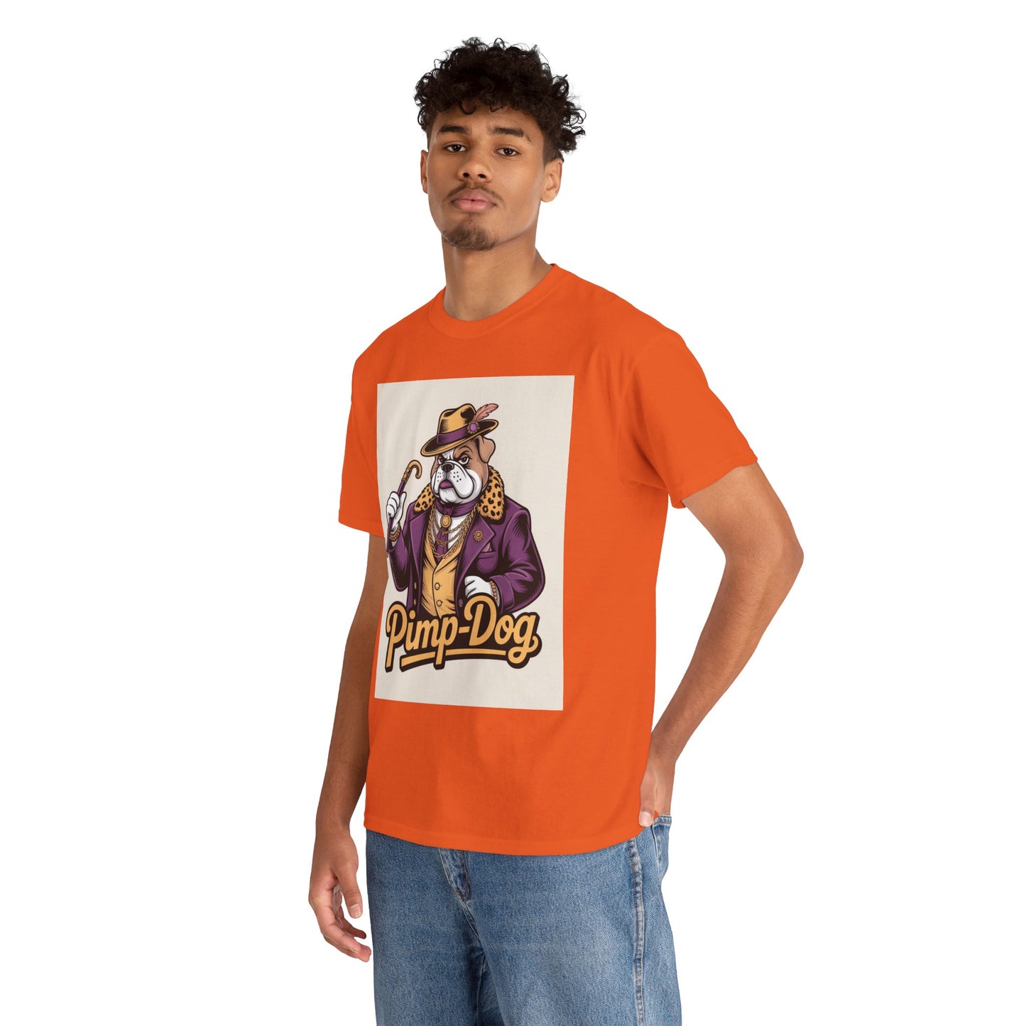 Pimp-Dog Graphic Tee — Retro Bulldog Character Shirt Printify