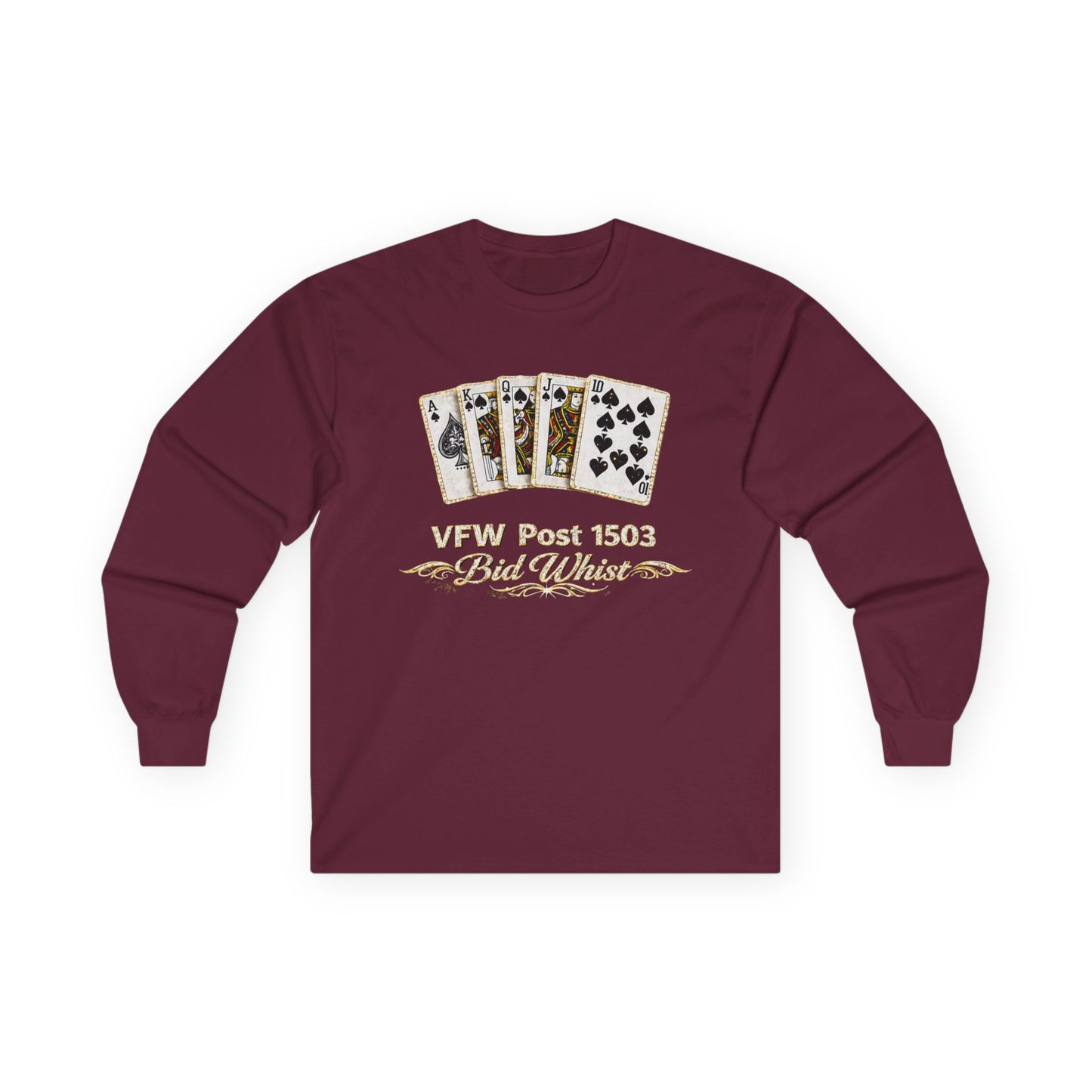 VFW Post 1509 Poker Aces Long Sleeve Tee — Veterans Card Game Shirt