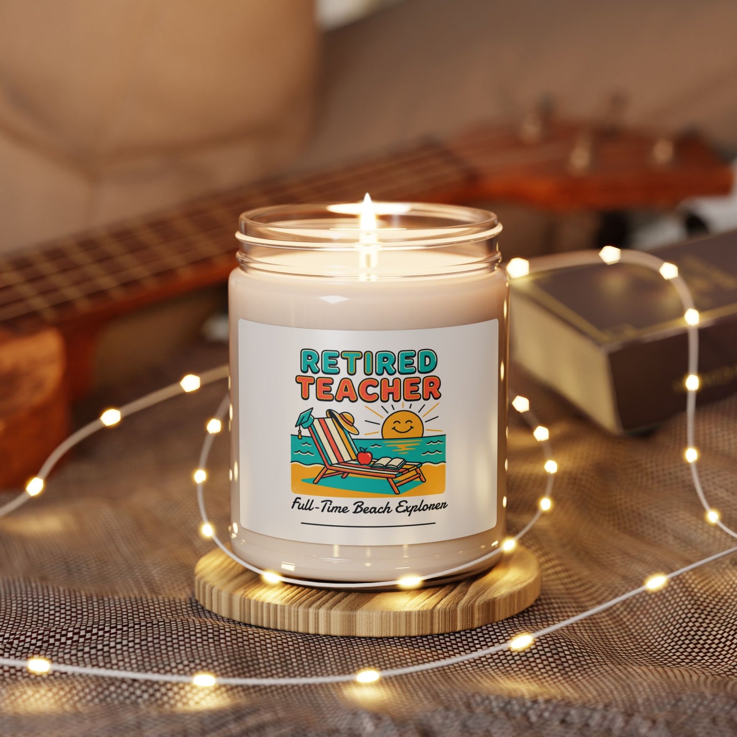 Retired Teacher Candle | Scented Soy 9oz, Beach Retirement