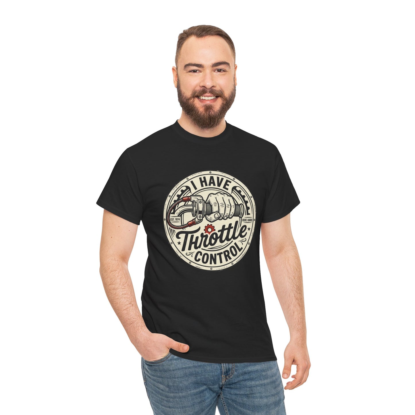 Throttle Control T-Shirt — "I Have Throttle Control" Vintage Motorcycle Tee