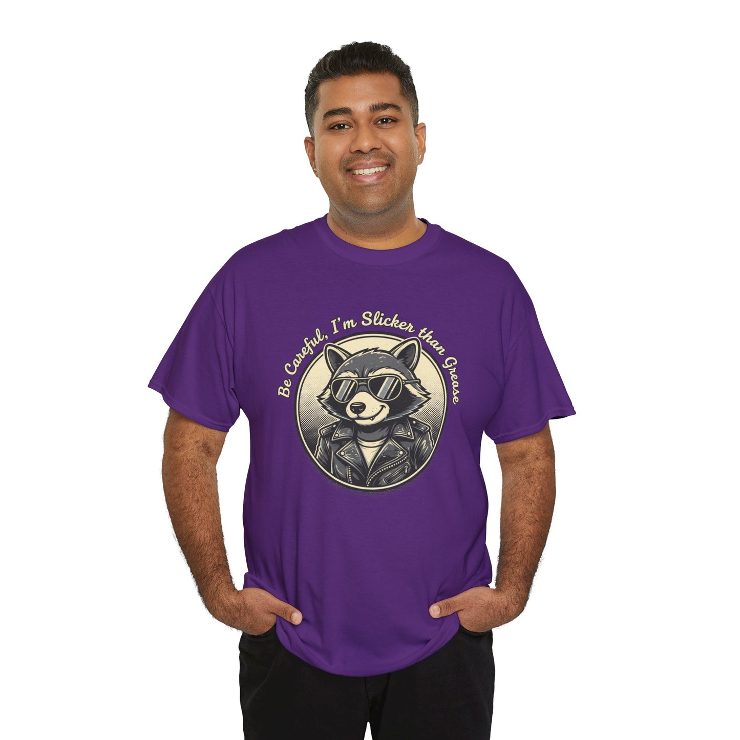 Raccoon Detective Graphic Tee — "Be Careful I’m Watching Your Snacks" Vintage Badge T-Shirt