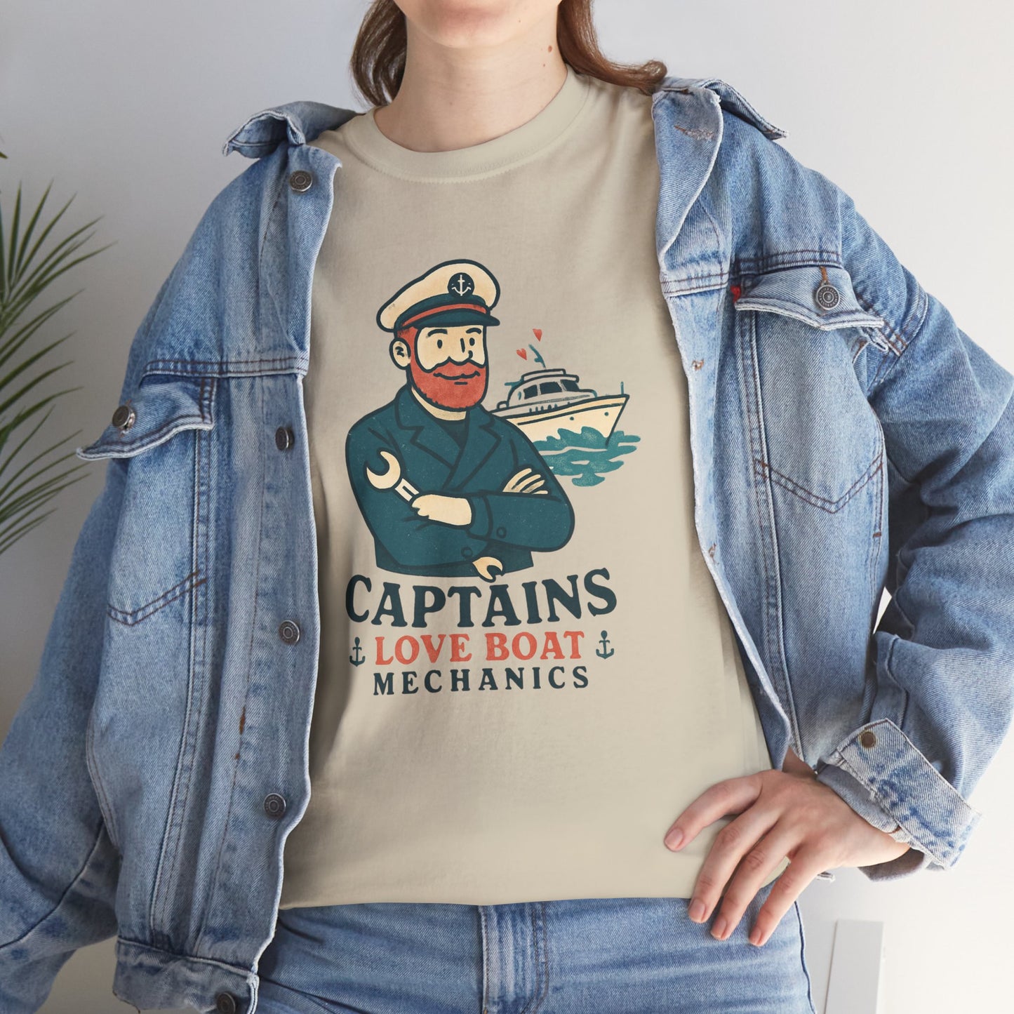 Captain Mechanics T‑Shirt — "Captains Love Boat Mechanics" Nautical Crew Tee