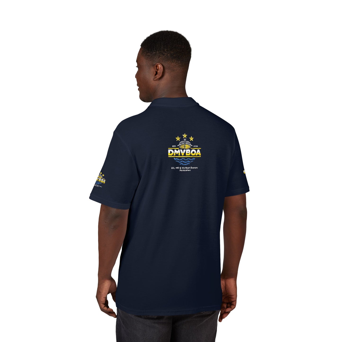 Unisex Pique Polo Shirt (Embroidery) Front and Back