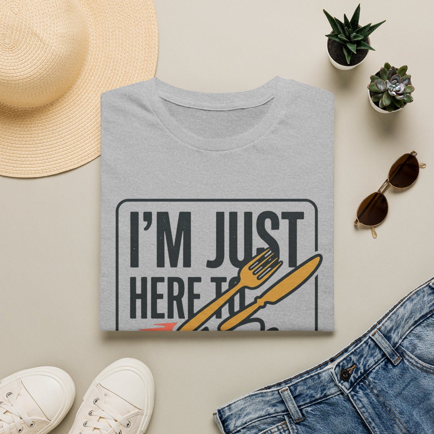 I'm Just Here to Eat and Run T-Shirt — Funny Runner & Foodie Tee
