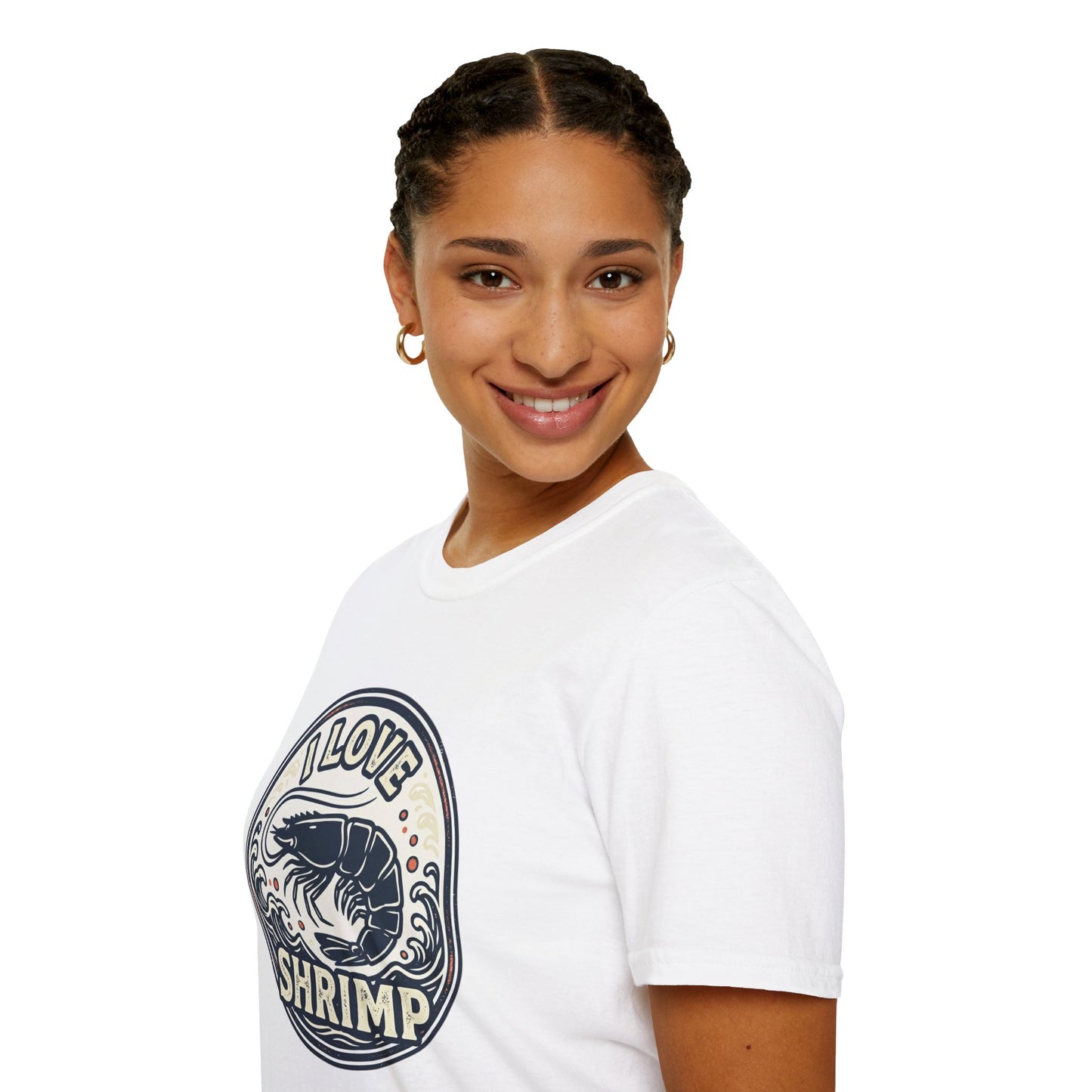 I Love Shrimp T-Shirt — Retro Seafood Crew Tee