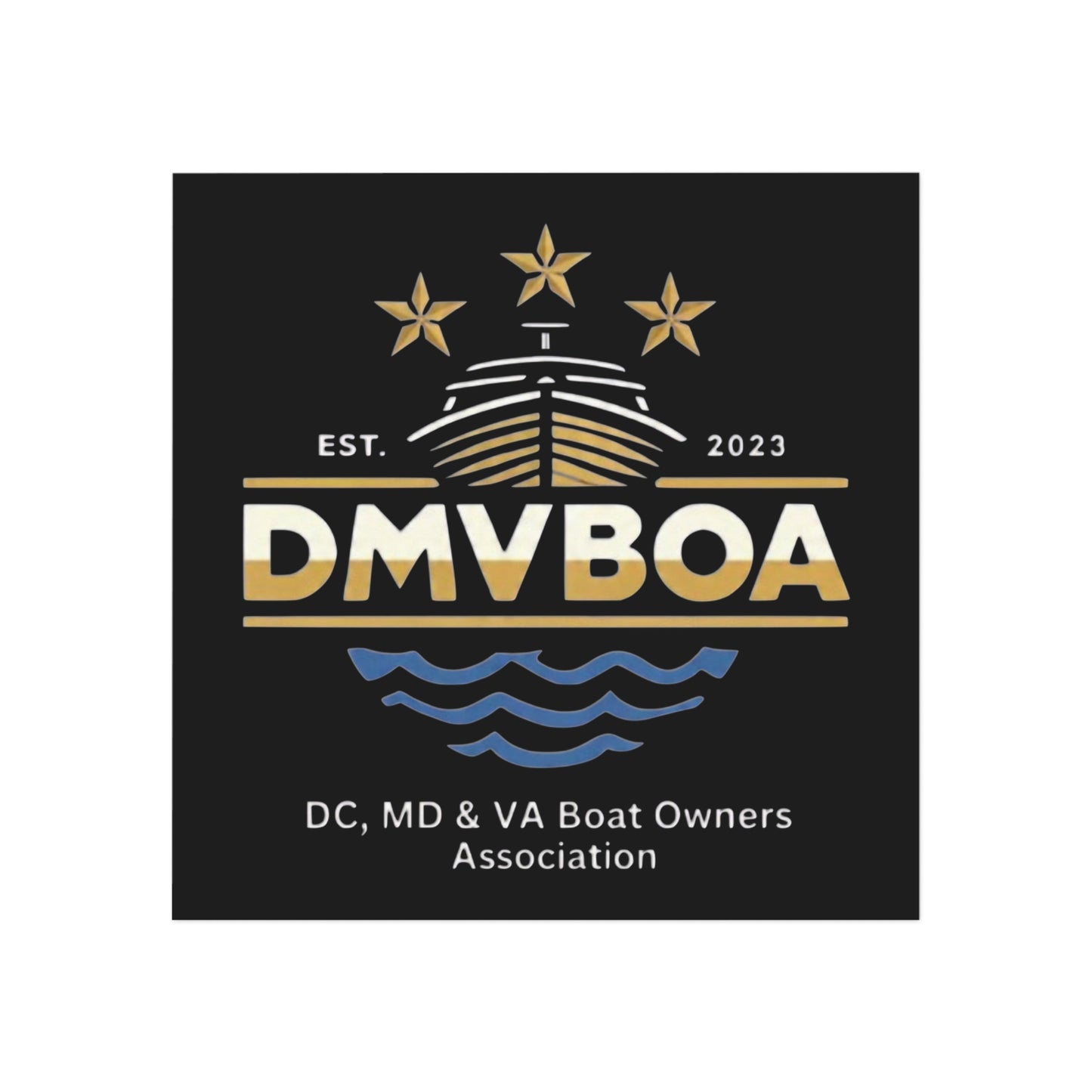 DMV Boat Owners Association Square Magnet - Nautical Decor for Boating Enthusiasts