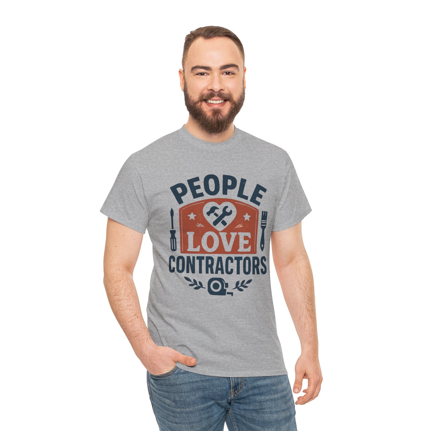 Contractor T-Shirt – "People Love Contractors" Graphic Tee Printify
