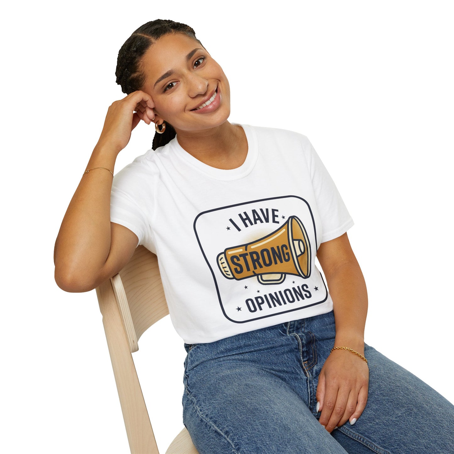 I Have Strong Opinions T-Shirt — Funny Megaphone Graphic Tee