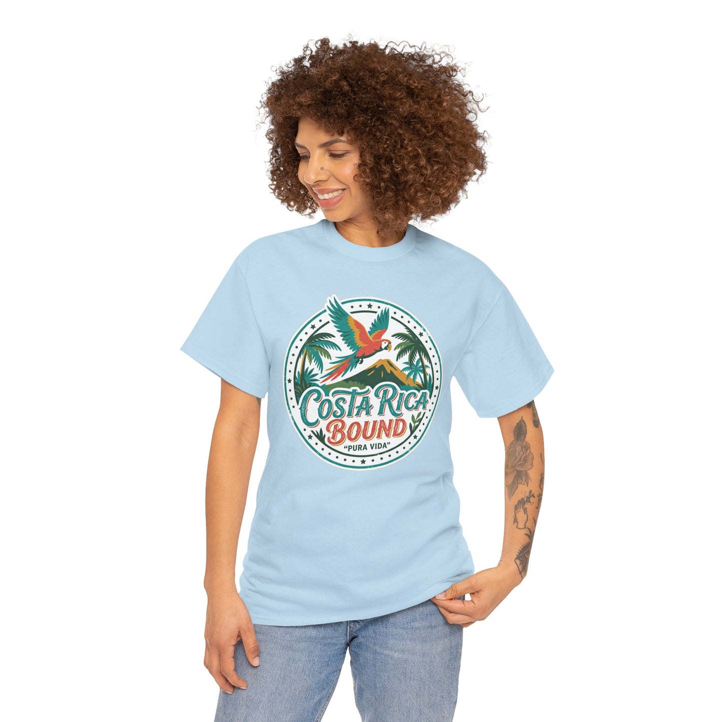 Costa Rica Bound T-Shirt — Tropical Parrot Travel Tee Printify