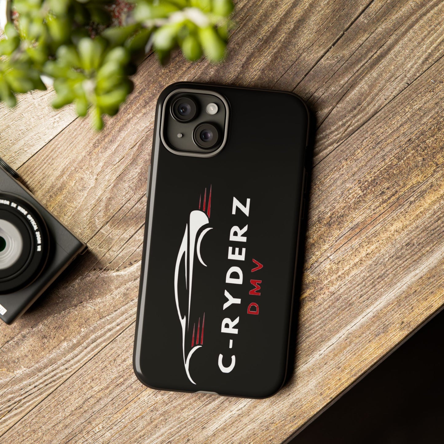 C-Ryderz DMV Black Slim Phone Case — Sporty Car Silhouette Protective Cover Printify