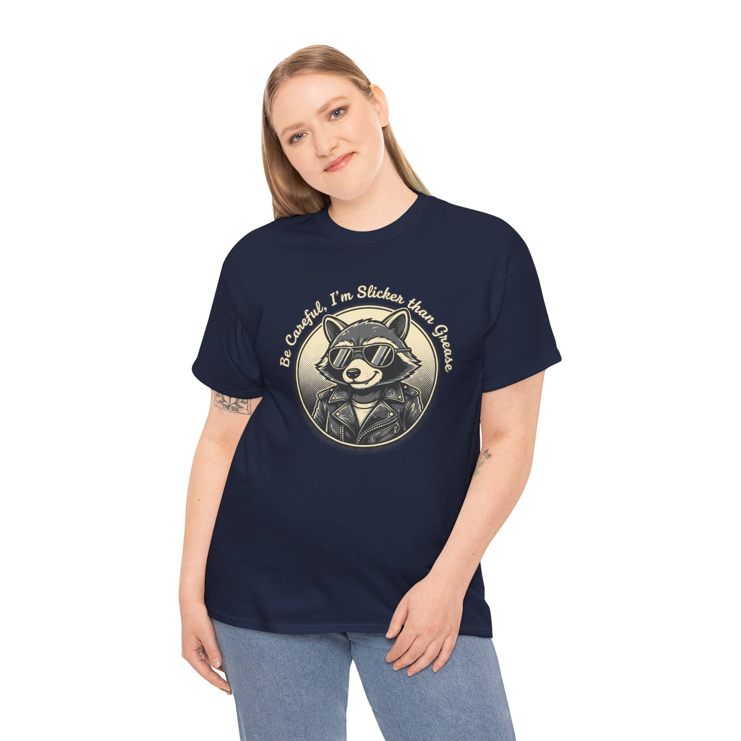 Raccoon Detective Graphic Tee — "Be Careful I’m Watching Your Snacks" Vintage Badge T-Shirt