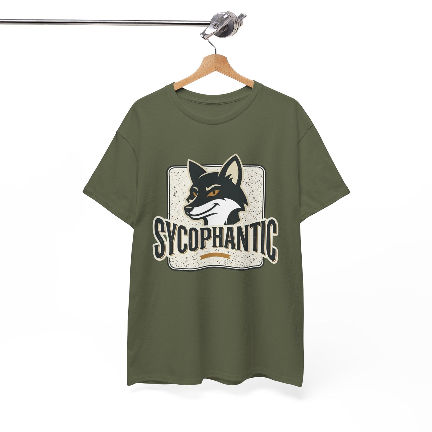 Sycophantic Fox Graphic Tee — Retro Animal Logo T-Shirt