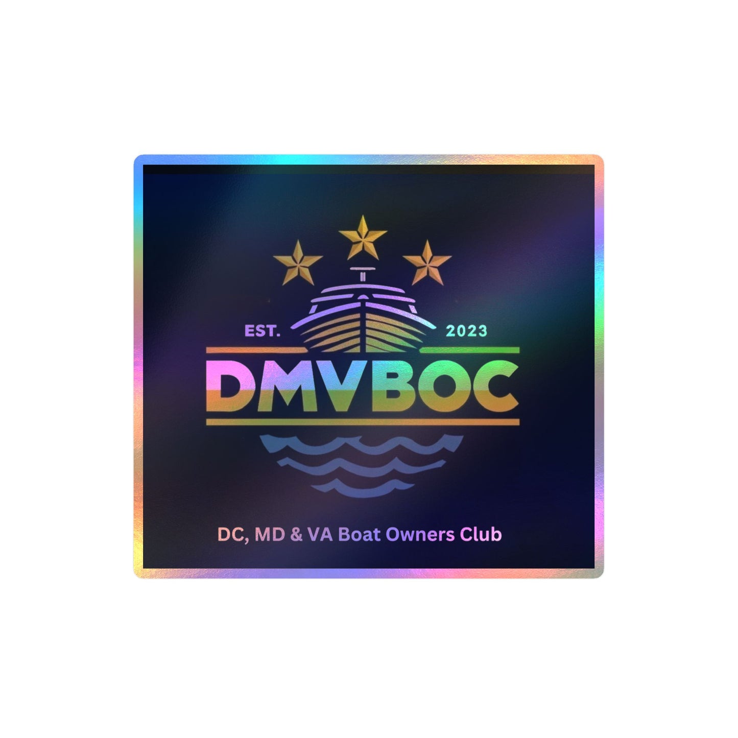 DMVBOC Boat Club Kiss-Cut Vinyl Sticker — DC MD VA Boat Owners Club Logo Decal