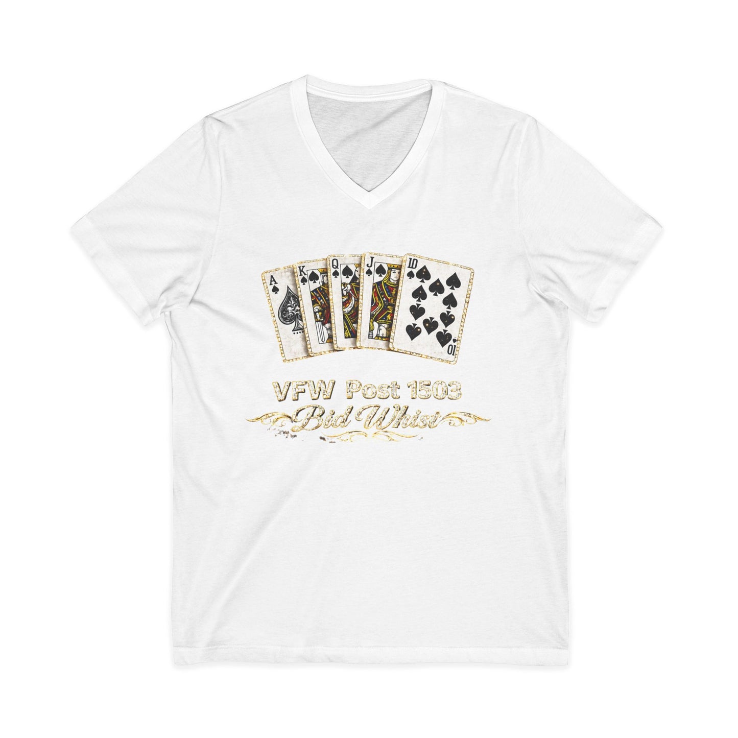 VFW Post 1106 'Bad Beats' Poker Card V-Neck Tee