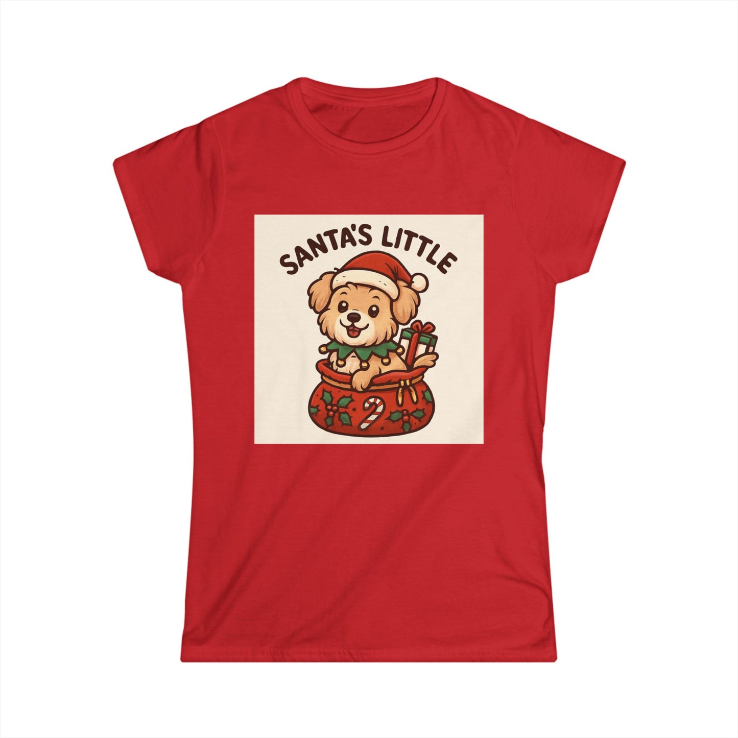 Santa's Little Puppy Tee — Cute Christmas Dog Holiday T‑Shirt for Women