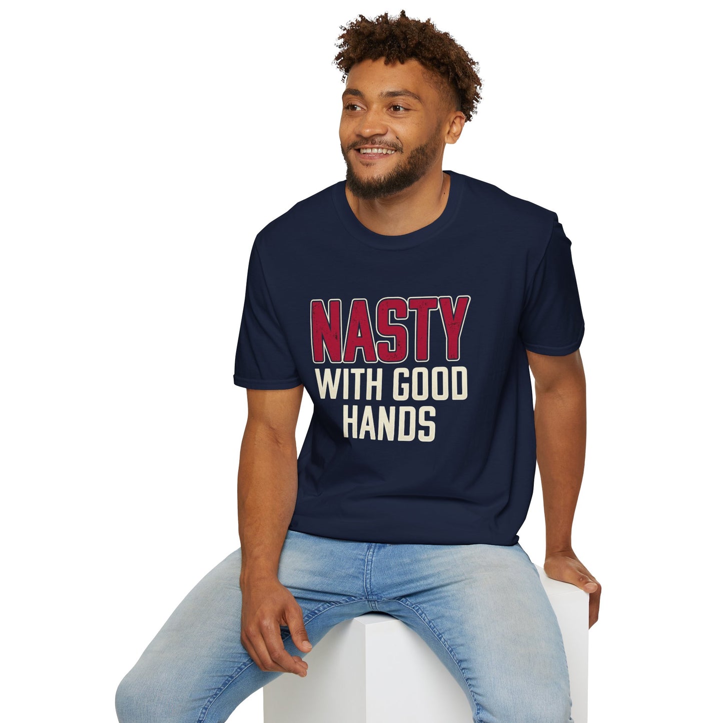 "NASTY With Good Hands" Bold Lettering Graphic Tee