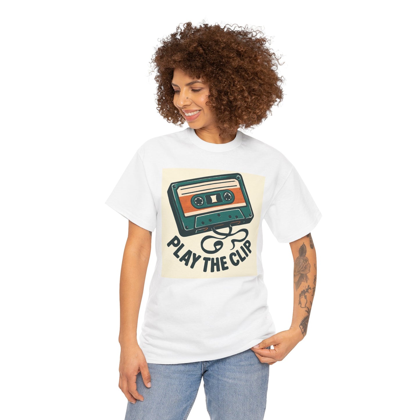 Cassette Tape 'Play the Clip' T-Shirt — Retro Music Tee Printify
