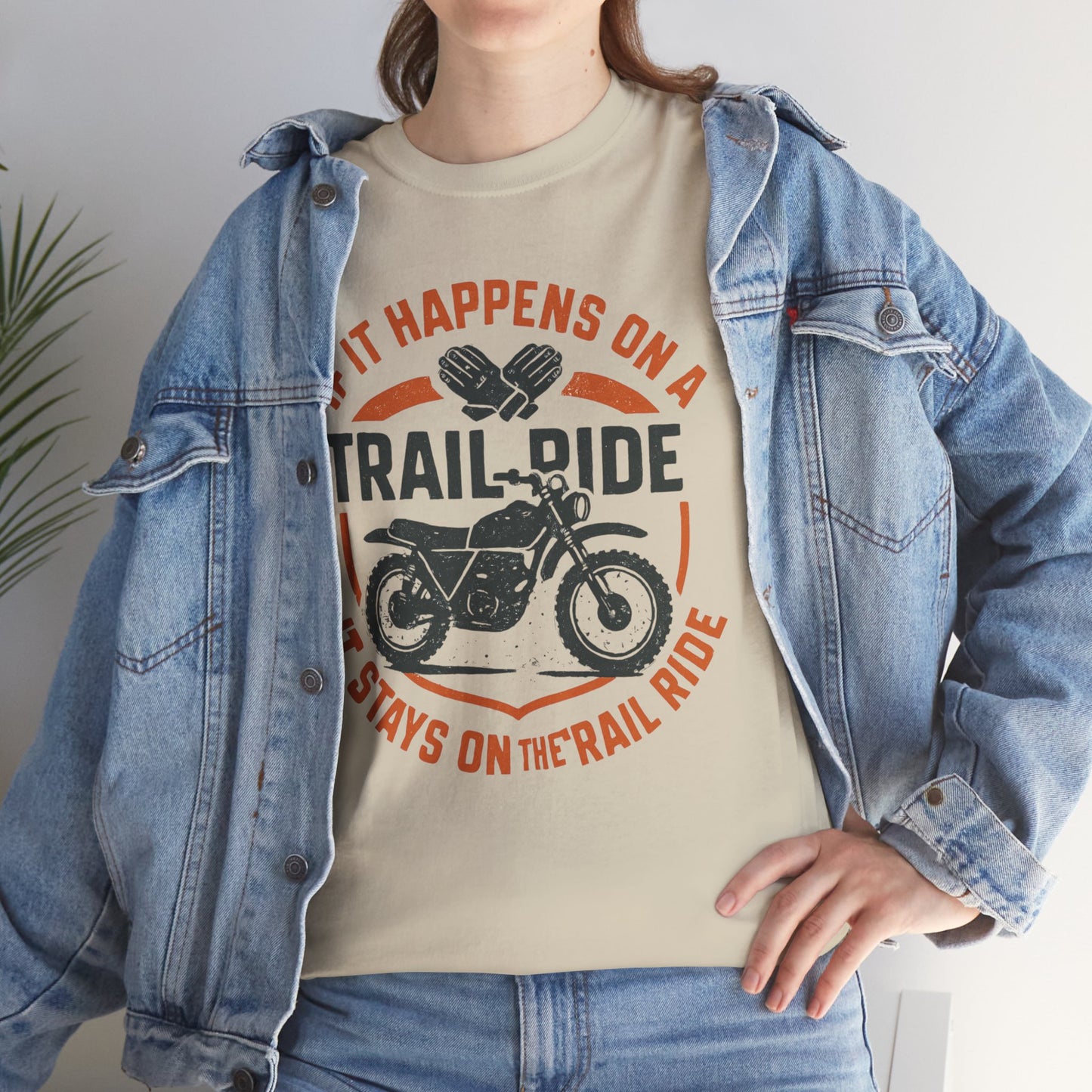 Trail Ride Motorcycle T-Shirt — "If It Happens on a Trail Ride" Biker Tee