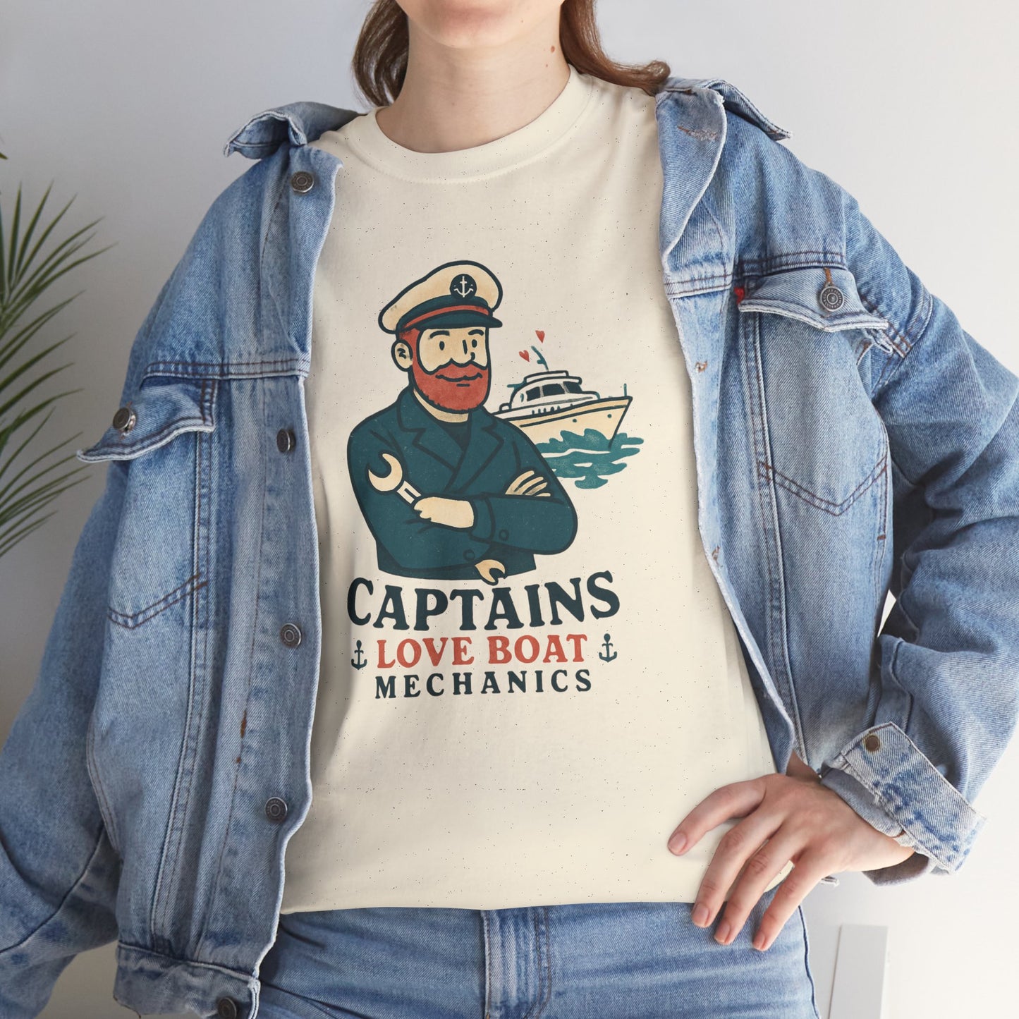 Captain Mechanics T‑Shirt — "Captains Love Boat Mechanics" Nautical Crew Tee