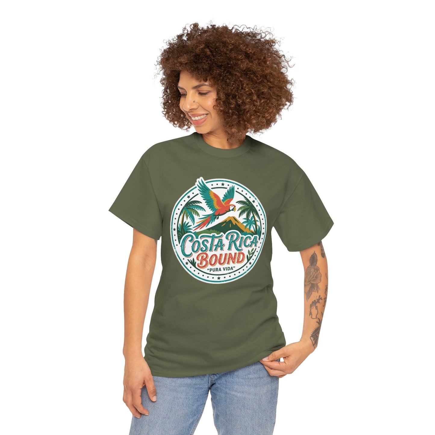 Costa Rica Bound T-Shirt — Tropical Parrot Travel Tee Printify
