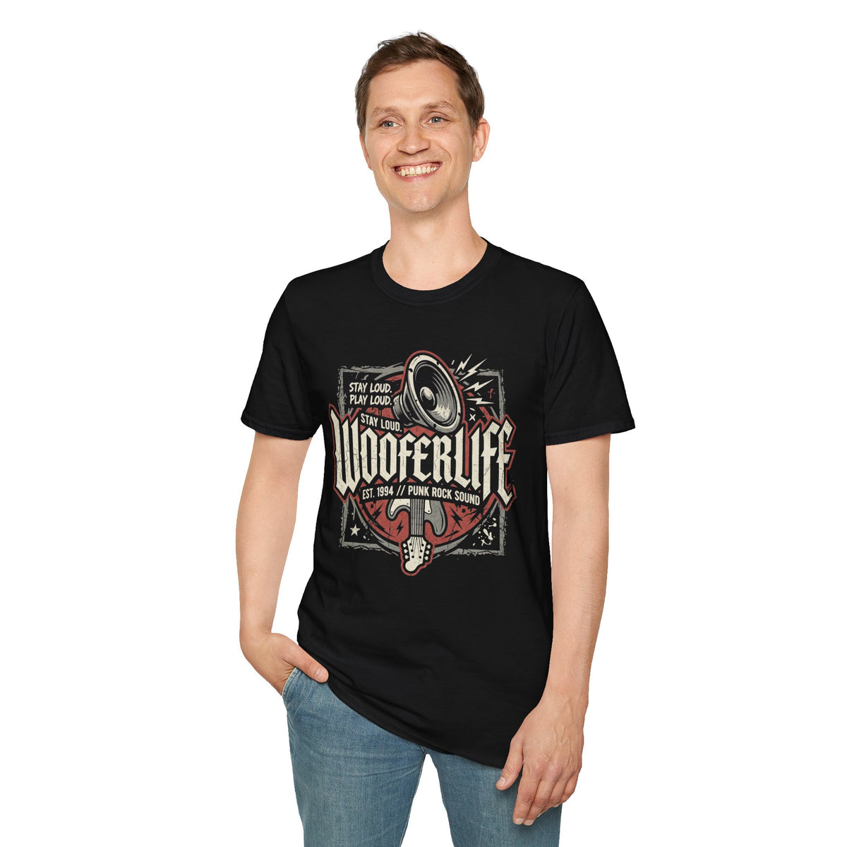 Woofer Life Rock T-Shirt — Vintage Punk Band Speaker Design