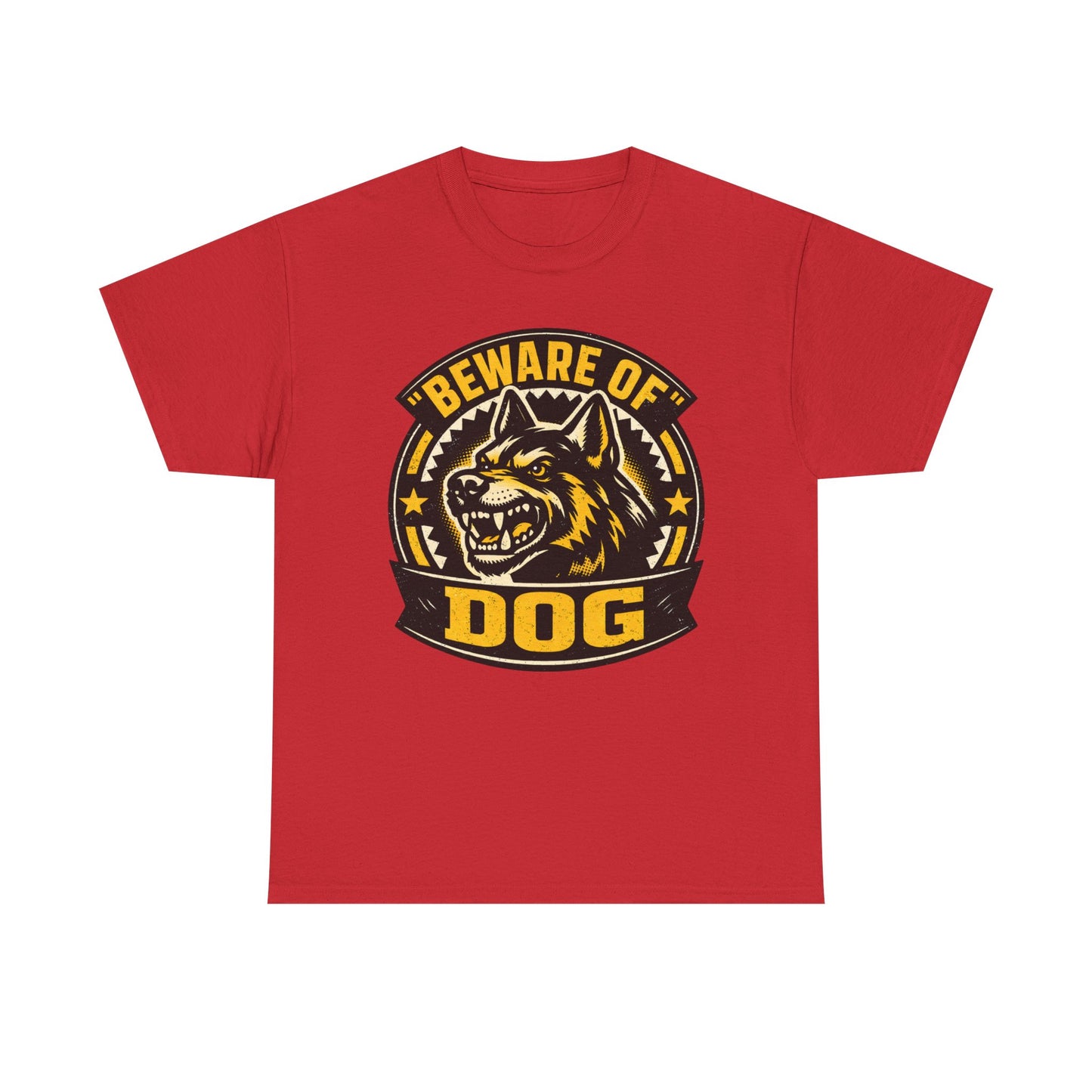 Beware of Dog T-Shirt — Retro Aggressive Dog Warning Graphic Tee Printify