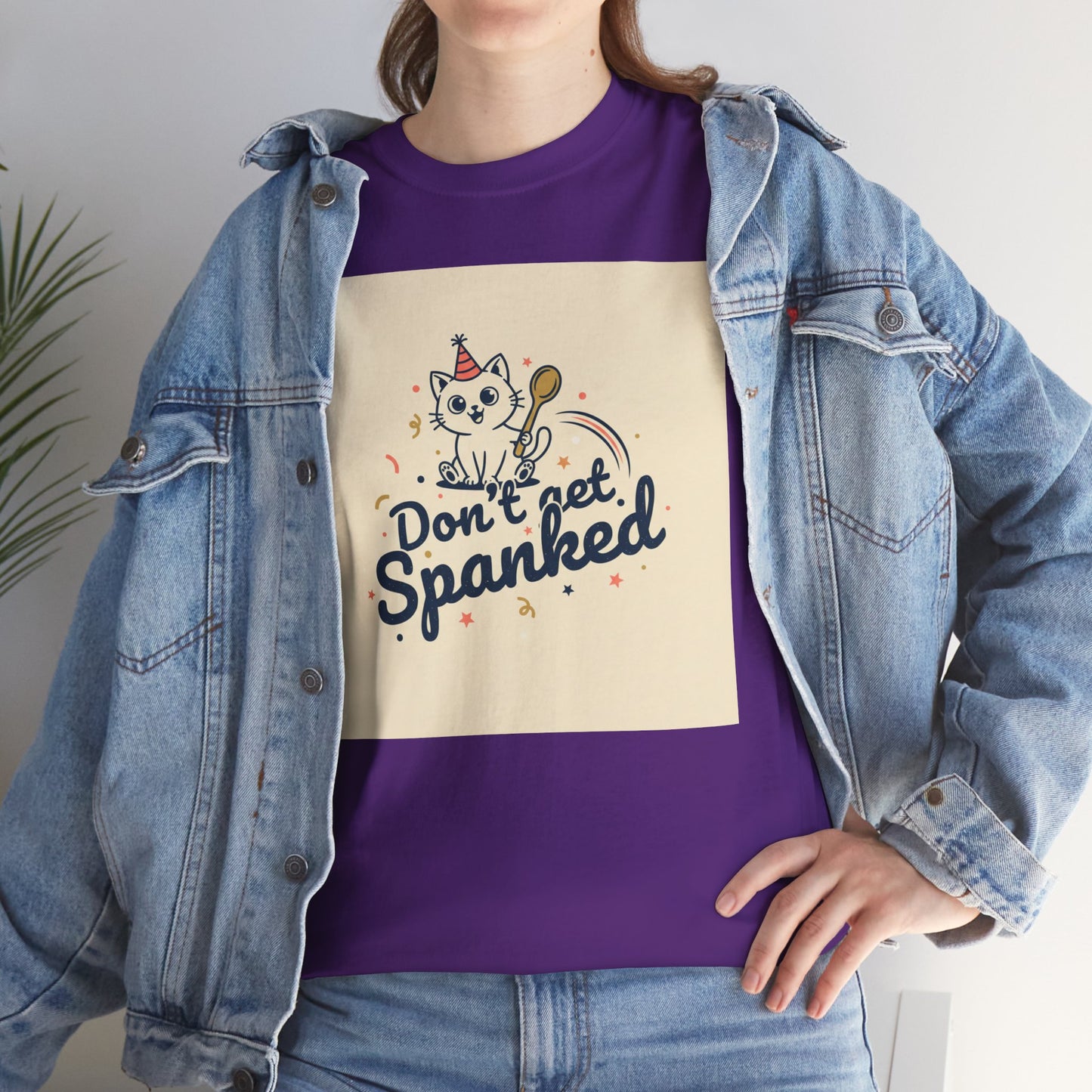 Don’t Get Spanked Cat Tee — Cute Retro Kitten Graphic T-Shirt Printify