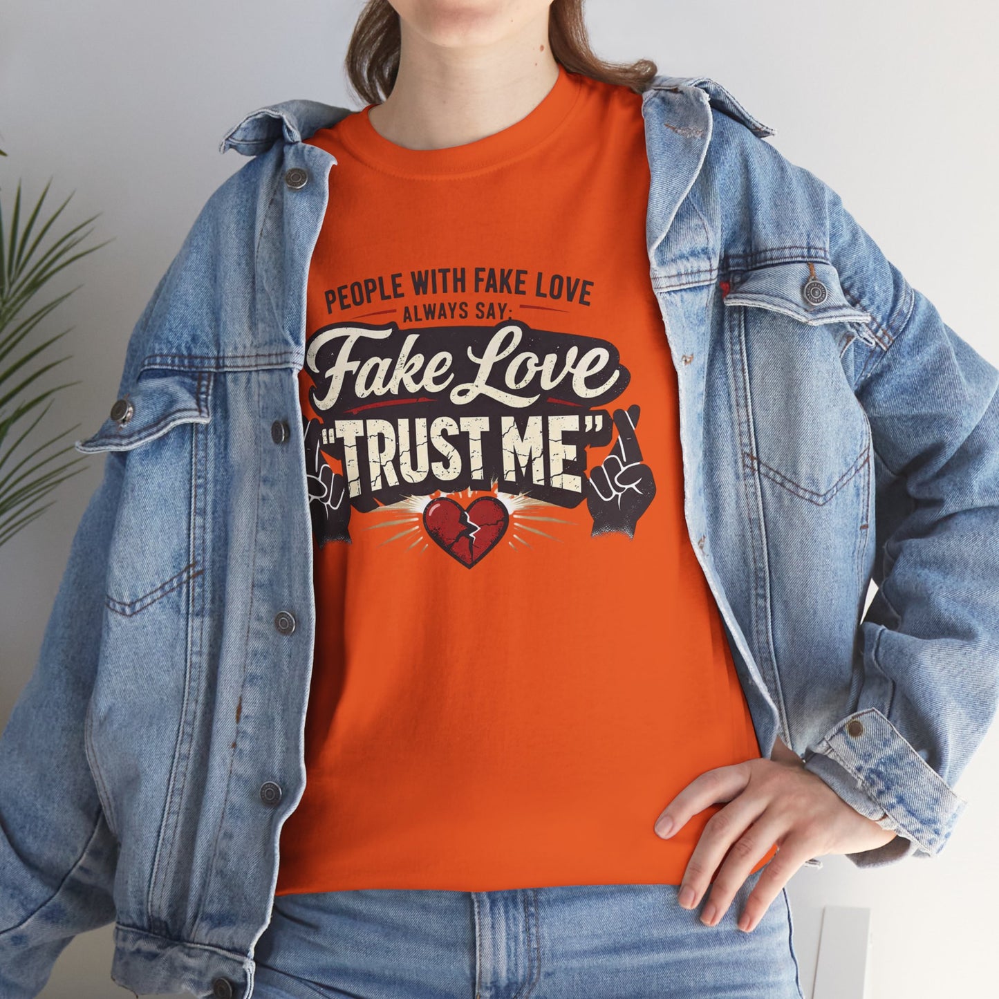 Fake Love Trust Me T-Shirt – Vintage Tattoo Heart Graphic Tee